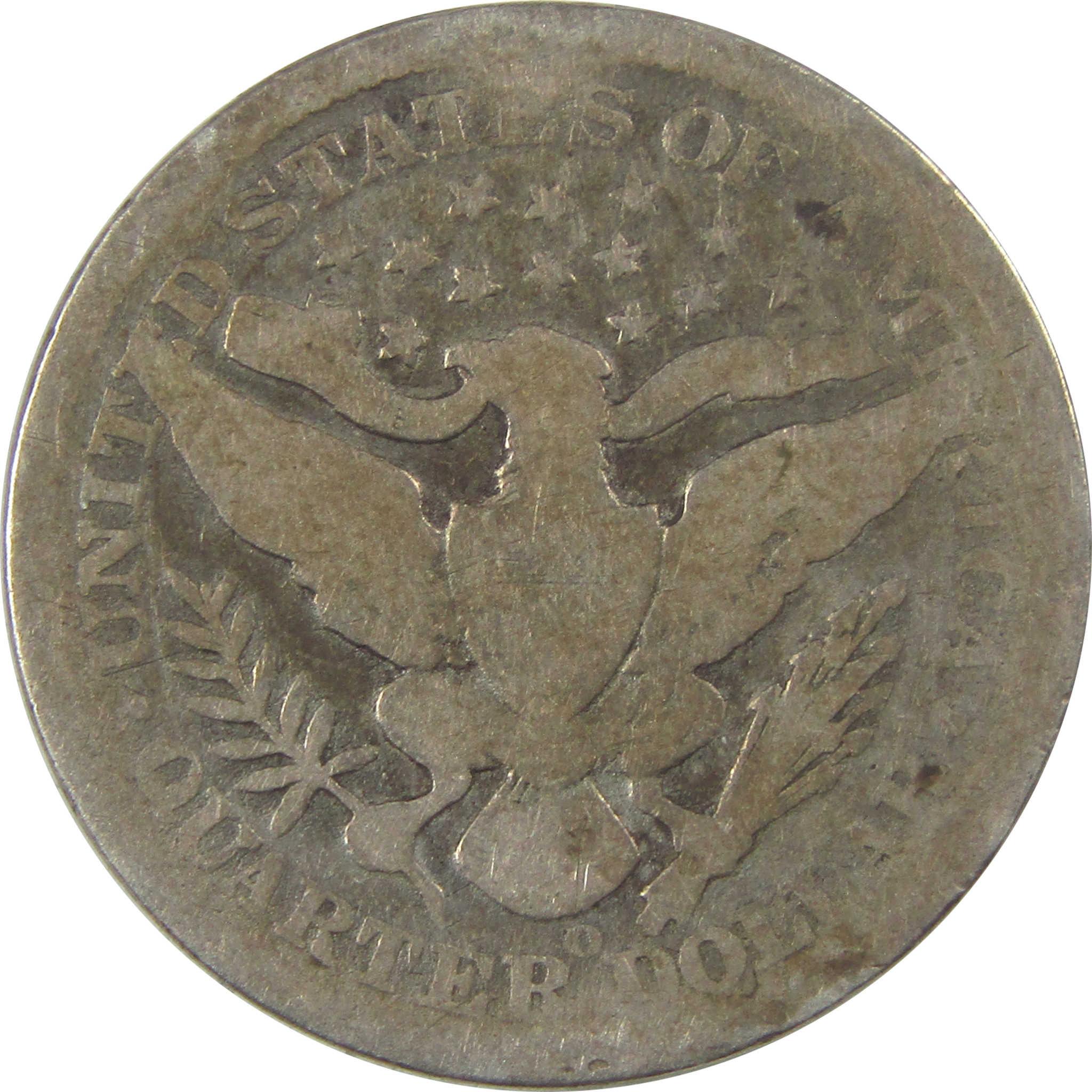 1896 O Barber Quarter AG About Good Silver 25c Coin SKU:I21886