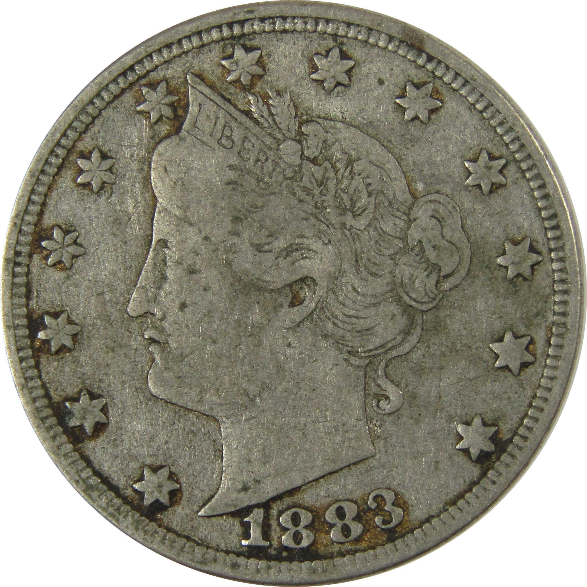 1883 No Cents Liberty Head V Nickel VF Very Fine 5c Coin SKU:I26512