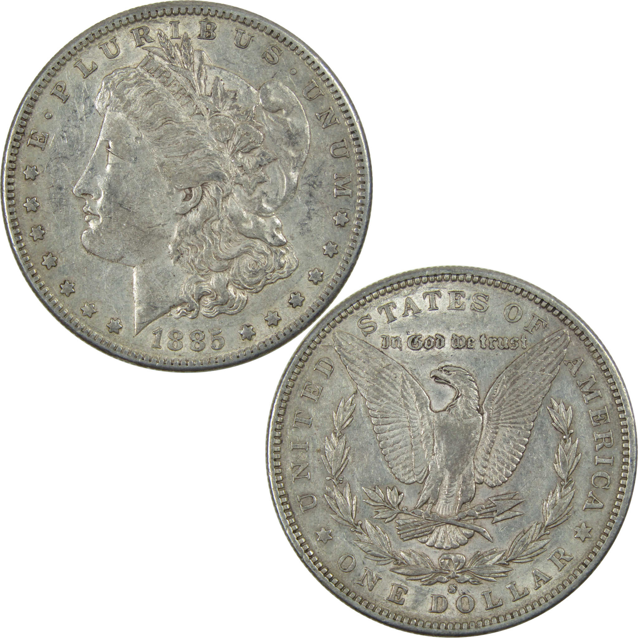 1885 S Morgan Dollar XF/AU Silver $1 Coin SKU:I12427 - Morgan coin - Morgan silver dollar - Morgan silver dollar for sale - Profile Coins & Collectibles