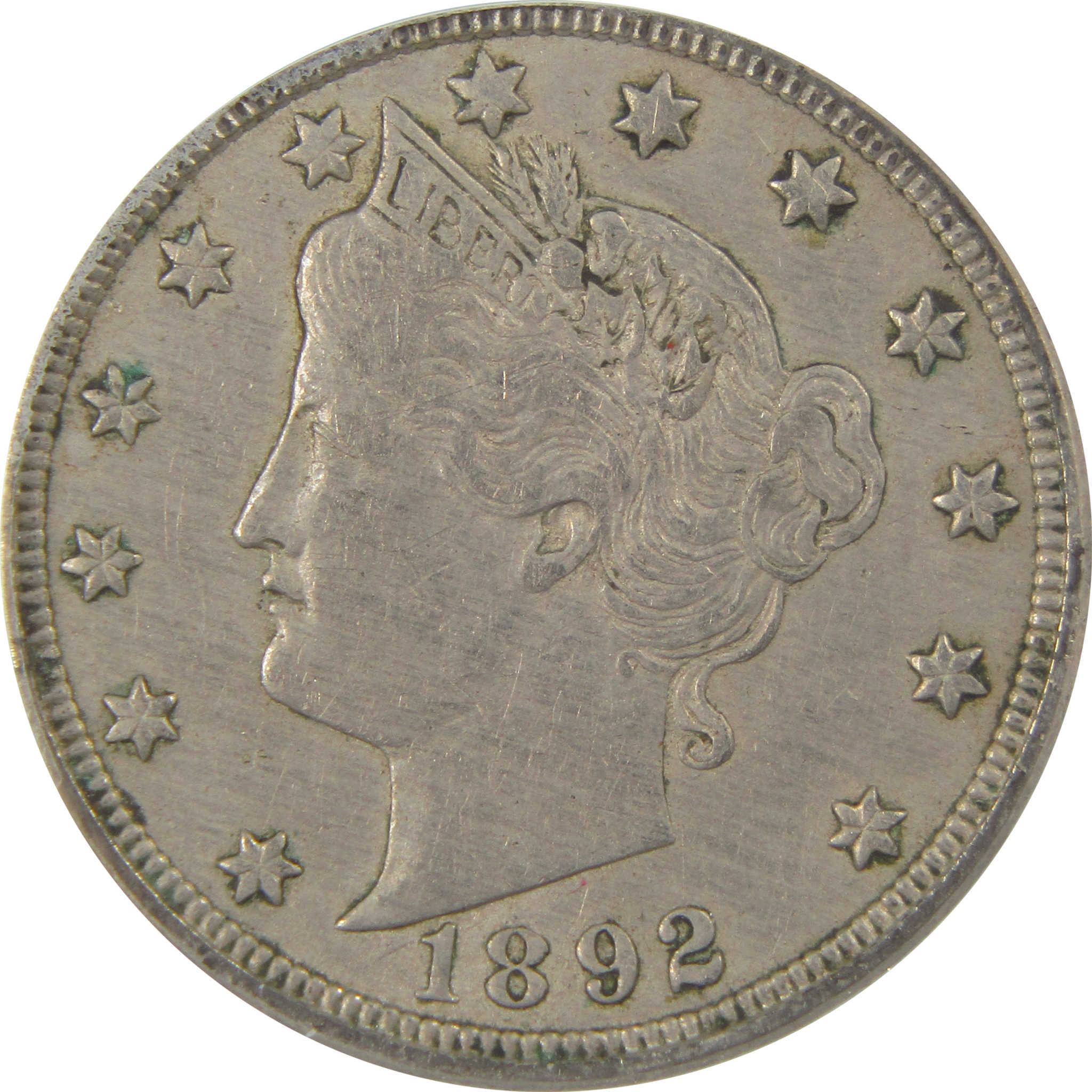 1892 Liberty Head V Nickel EF 45 Details ANACS 5c Coin SKU:I22316