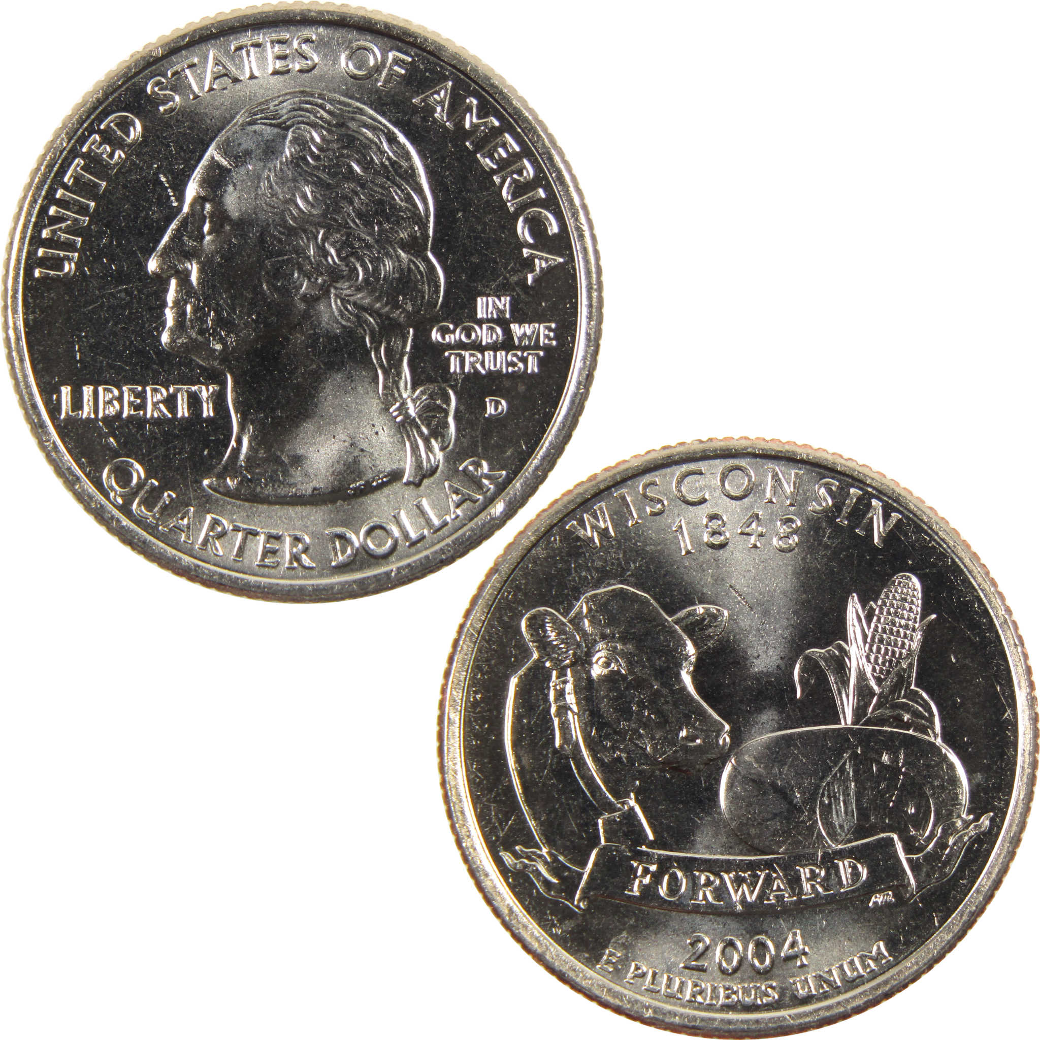 2004 D Wisconsin State Quarter BU Uncirculated Clad 25c Coin