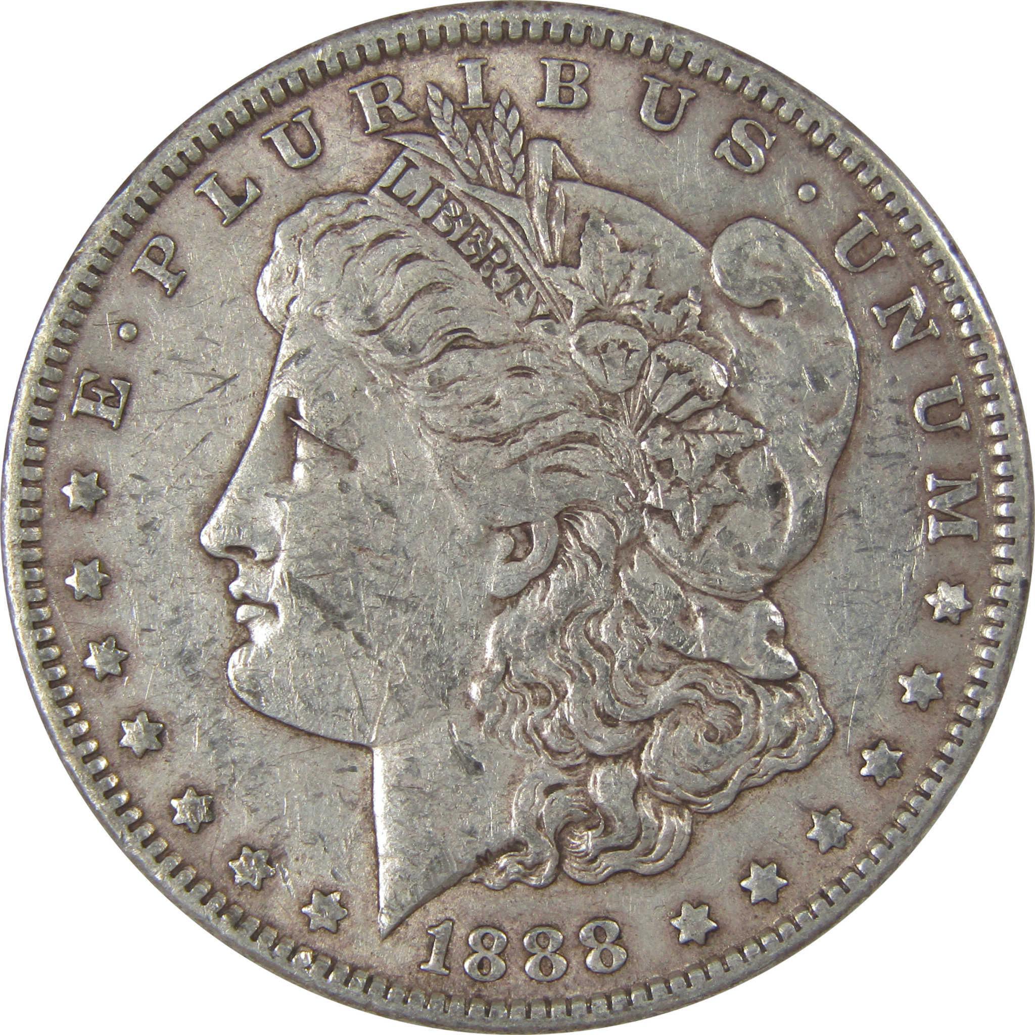 1888 Morgan Silver Dollar XF EF Extremely Fine $1 Coin SKU:I24279 - Morgan coin - Morgan silver dollar - Morgan silver dollar for sale - Profile Coins & Collectibles
