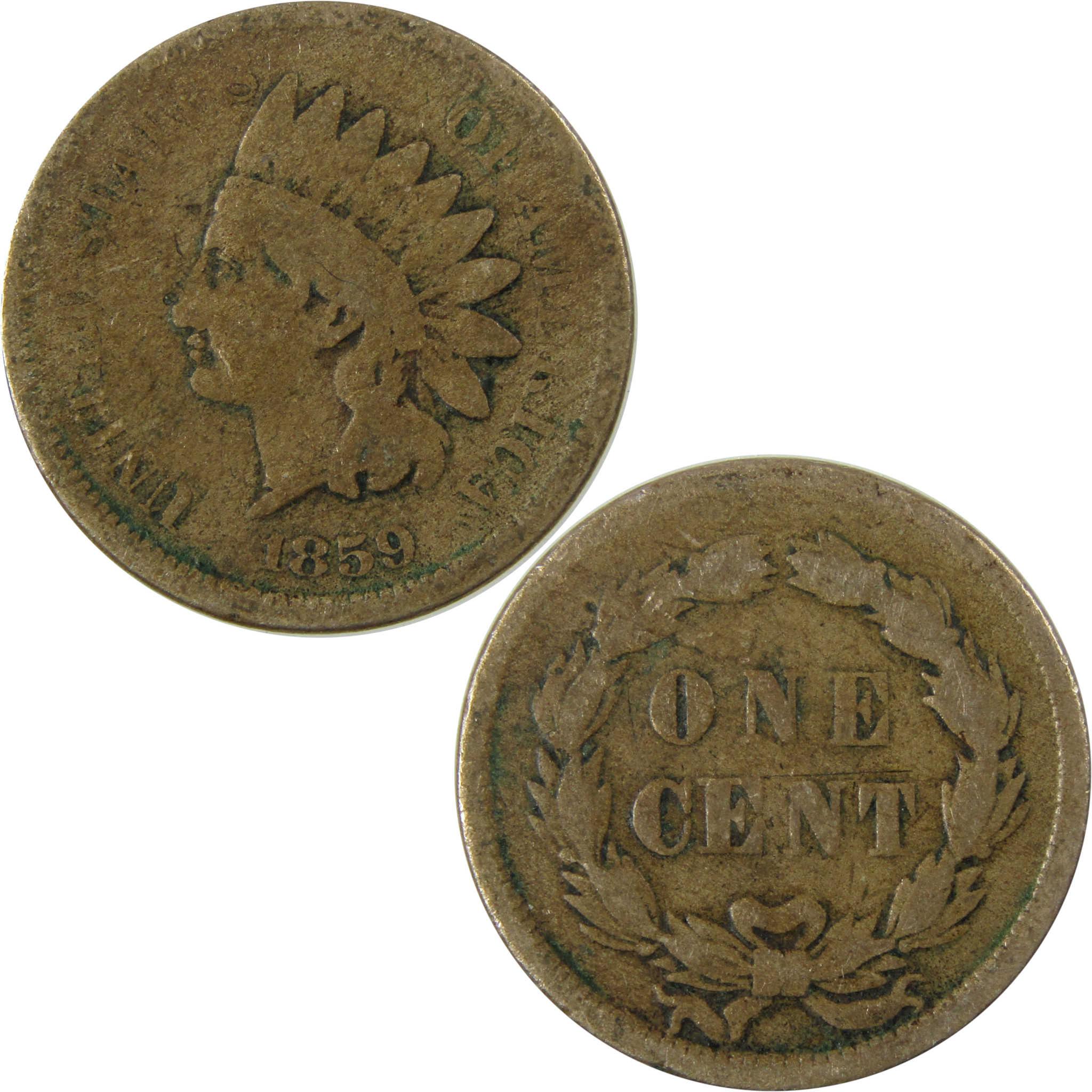 1859 Indian Head Cent G Good Penny 1c Coin SKU:CP1298