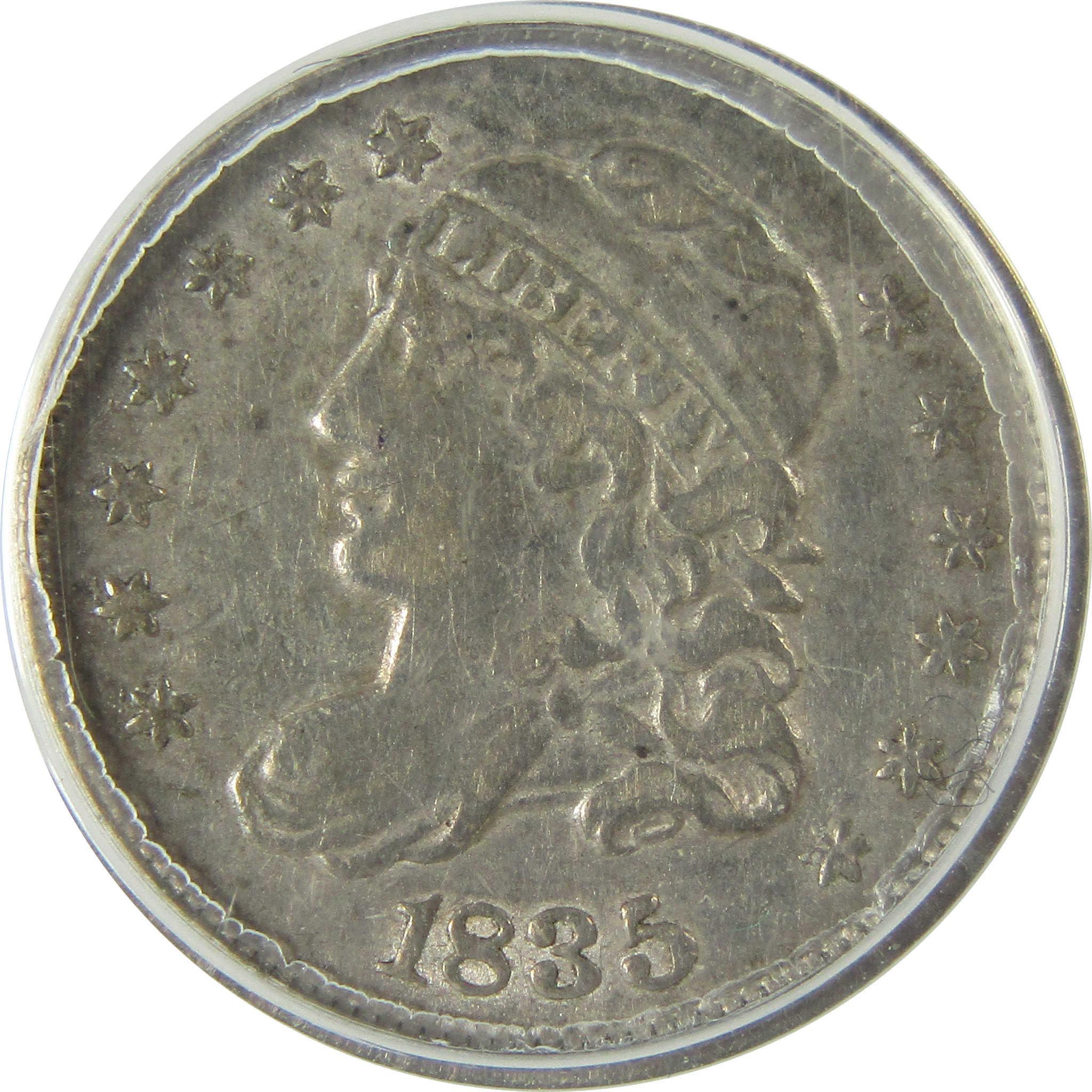 1835 Large Date Small 5C Capped Bust Half Dime EF 45 ANACS SKU:I26021