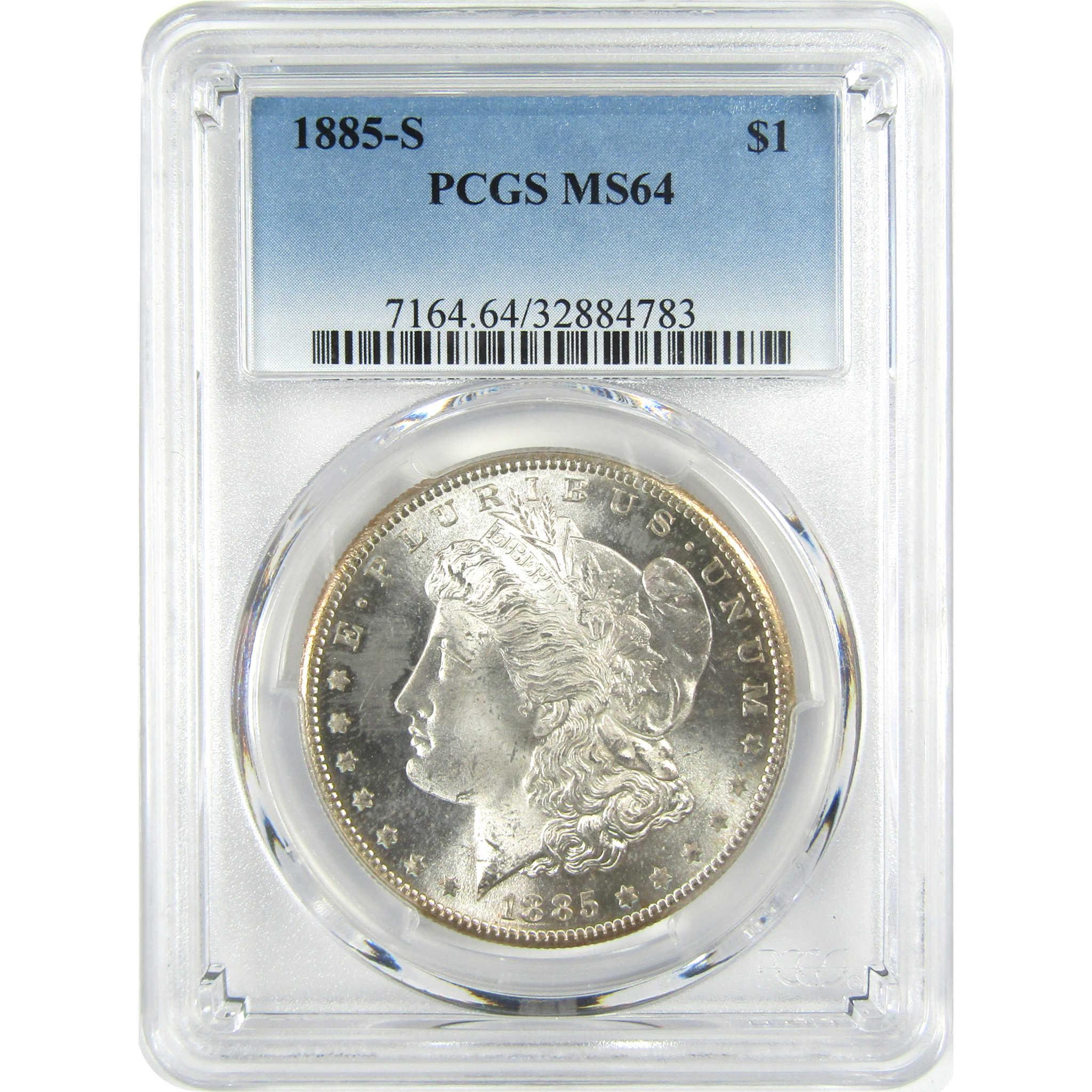 1885 S Morgan Silver Dollar MS 64 PCGS Uncirculated $1 Coin SKU:I27491 - Morgan coin - Morgan silver dollar - Morgan silver dollar for sale - Profile Coins & Collectibles
