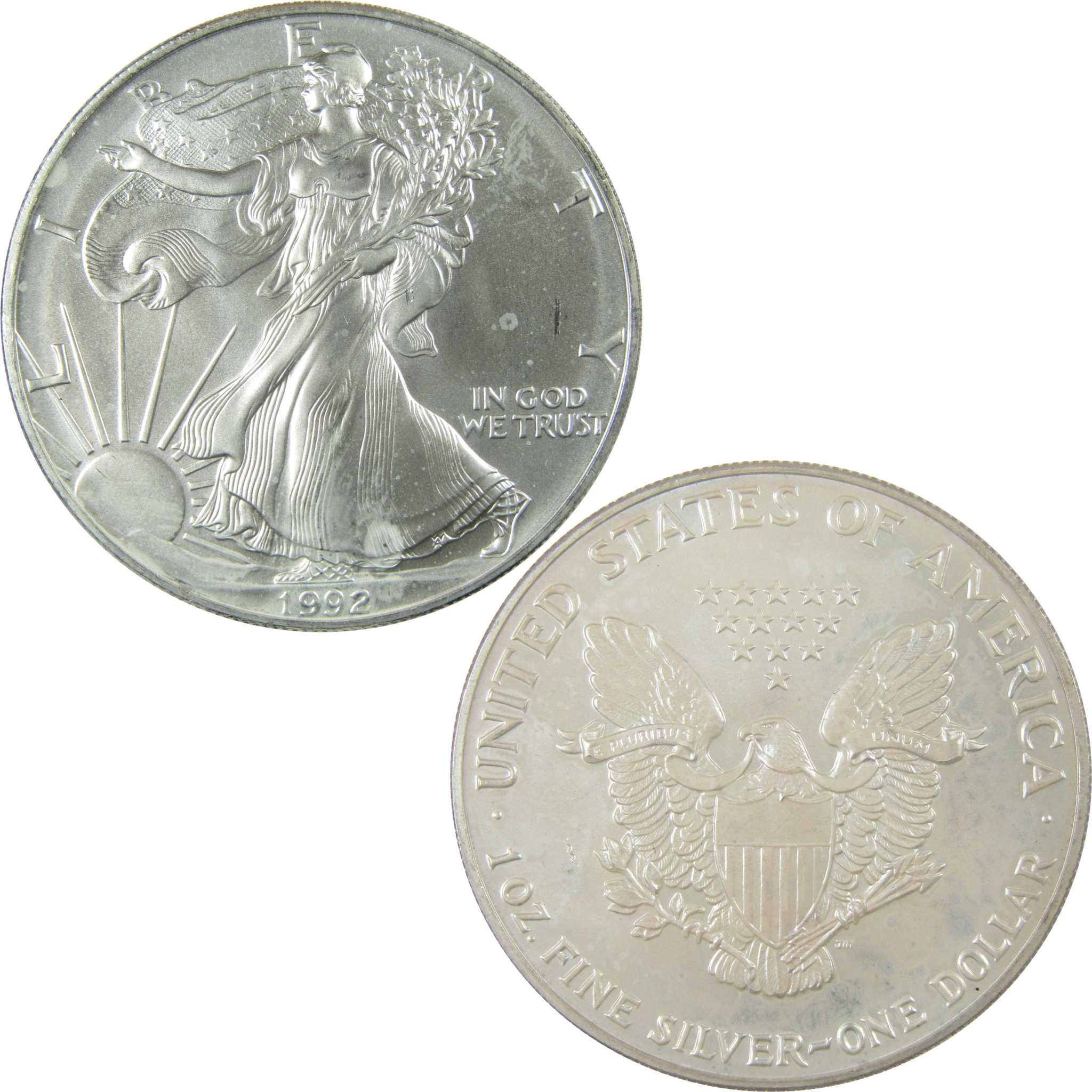 1992 American Silver Eagle Uncirculated Mint State $1 Coin SKU:CP1525