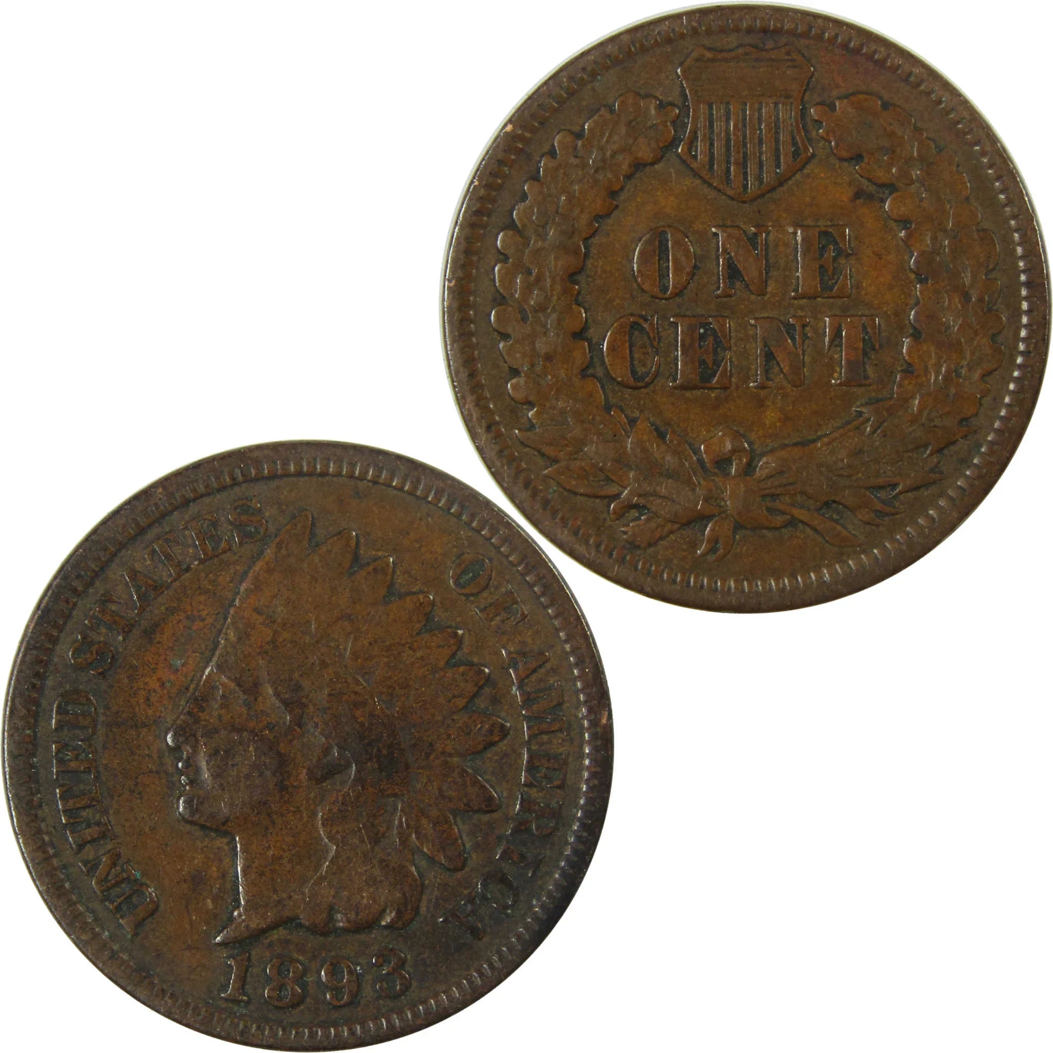 1893 Indian Head Cent VG Very Good Penny 1c Coin SKU:I26974