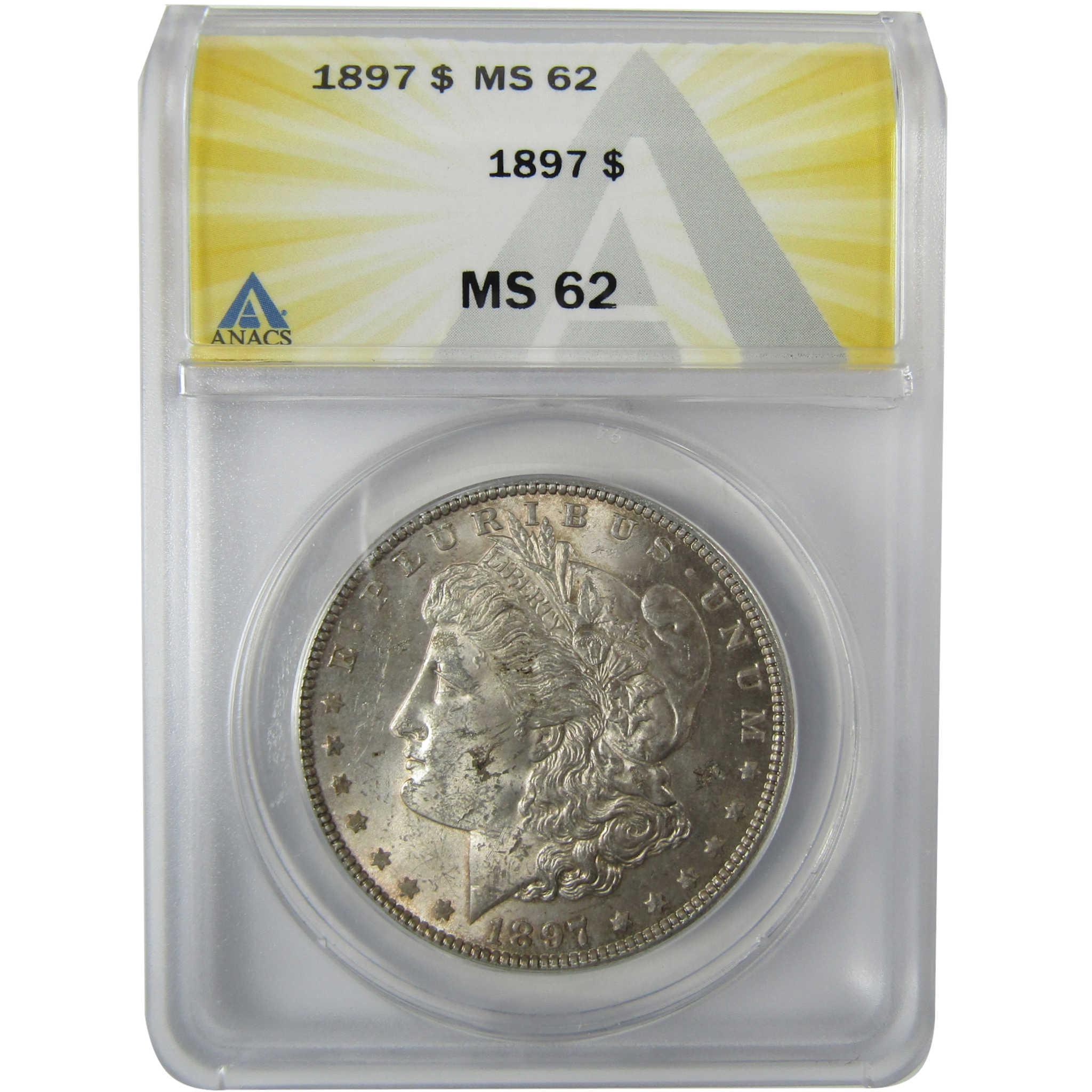 1897 VAM-6A Pitted Reverse Morgan Silver $1 MS 62 ANACS SKU:CP859 - Morgan coin - Morgan silver dollar - Morgan silver dollar for sale - Profile Coins & Collectibles