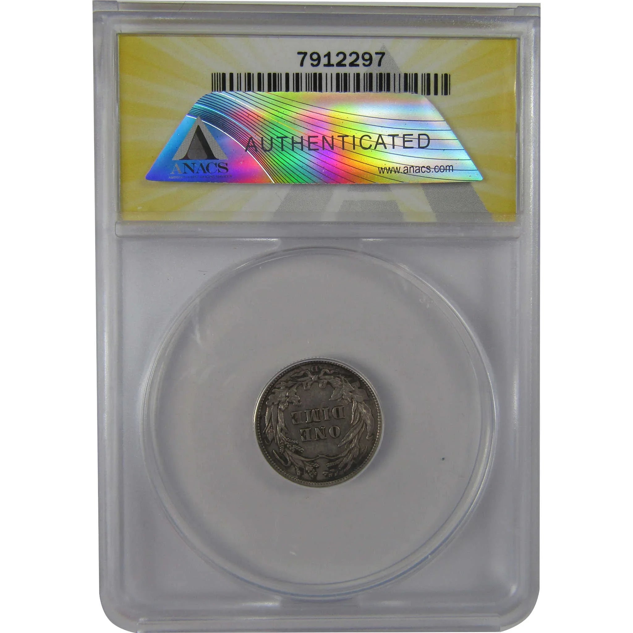 1912 D Barber Dime AU 58 Details ANACS Silver 10c Coin SKU:CPC1201