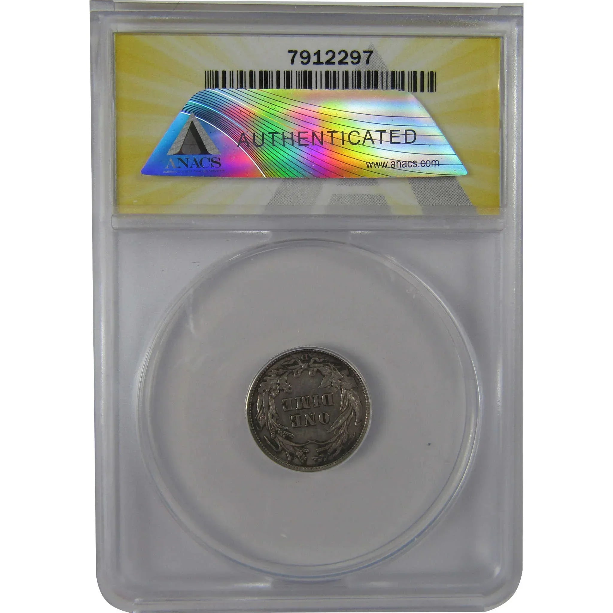 1912 D Barber Dime AU 58 Details ANACS Silver 10c Coin SKU:CPC1201