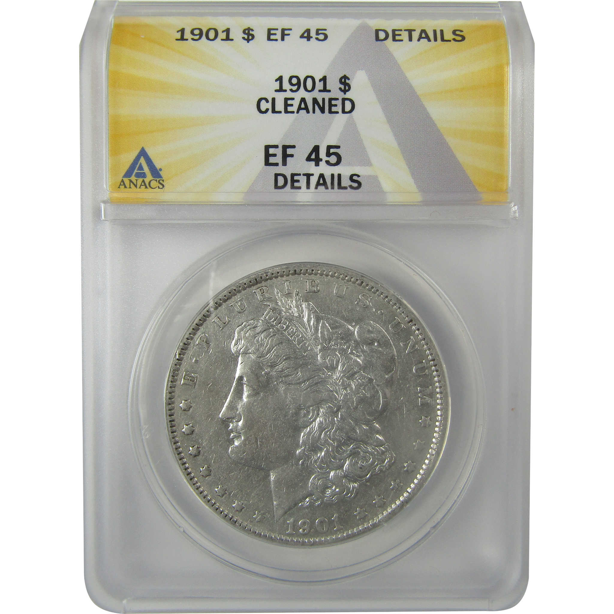 1901 Morgan Dollar EF 45 Details ANACS Silver $1 Coin SKU:I21260 - Morgan coin - Morgan silver dollar - Morgan silver dollar for sale - Profile Coins & Collectibles