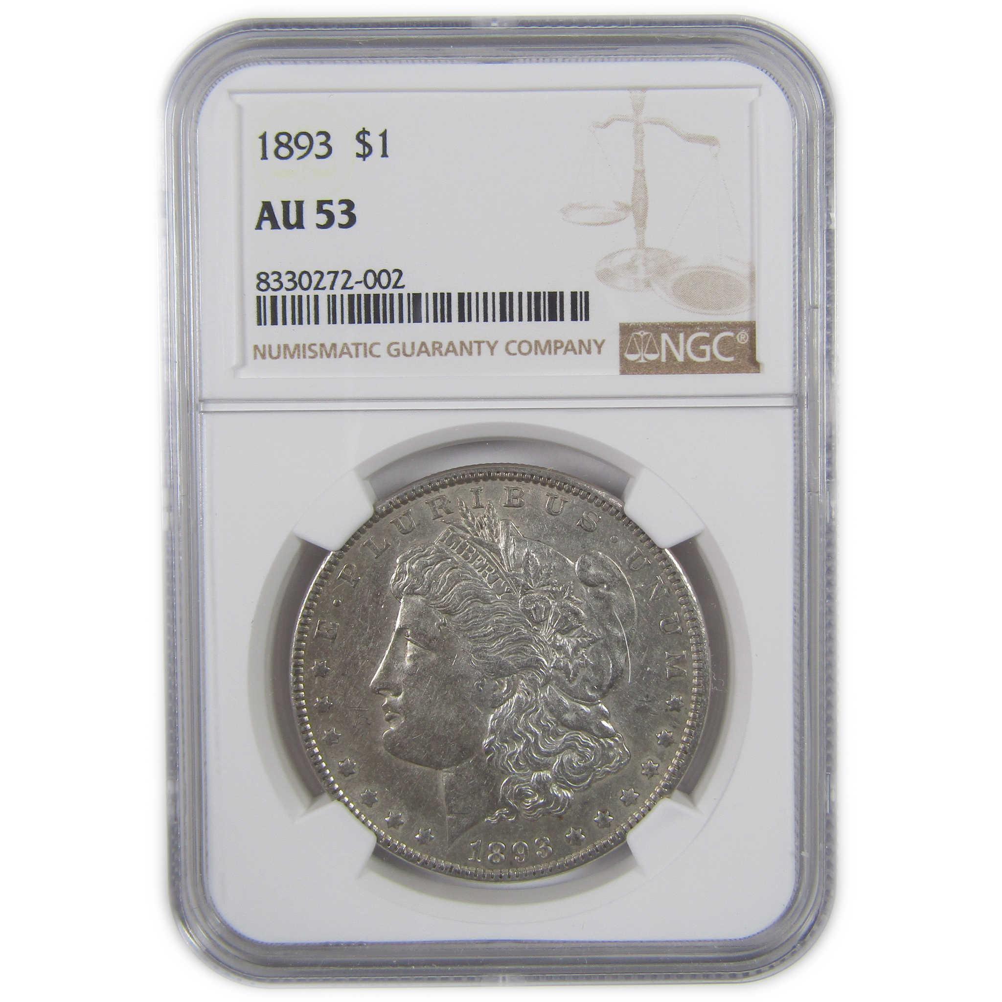 1893 Morgan Dollar AU 53 NGC Silver $1 Coin SKU:I18249 - Morgan coin - Morgan silver dollar - Morgan silver dollar for sale - Profile Coins & Collectibles