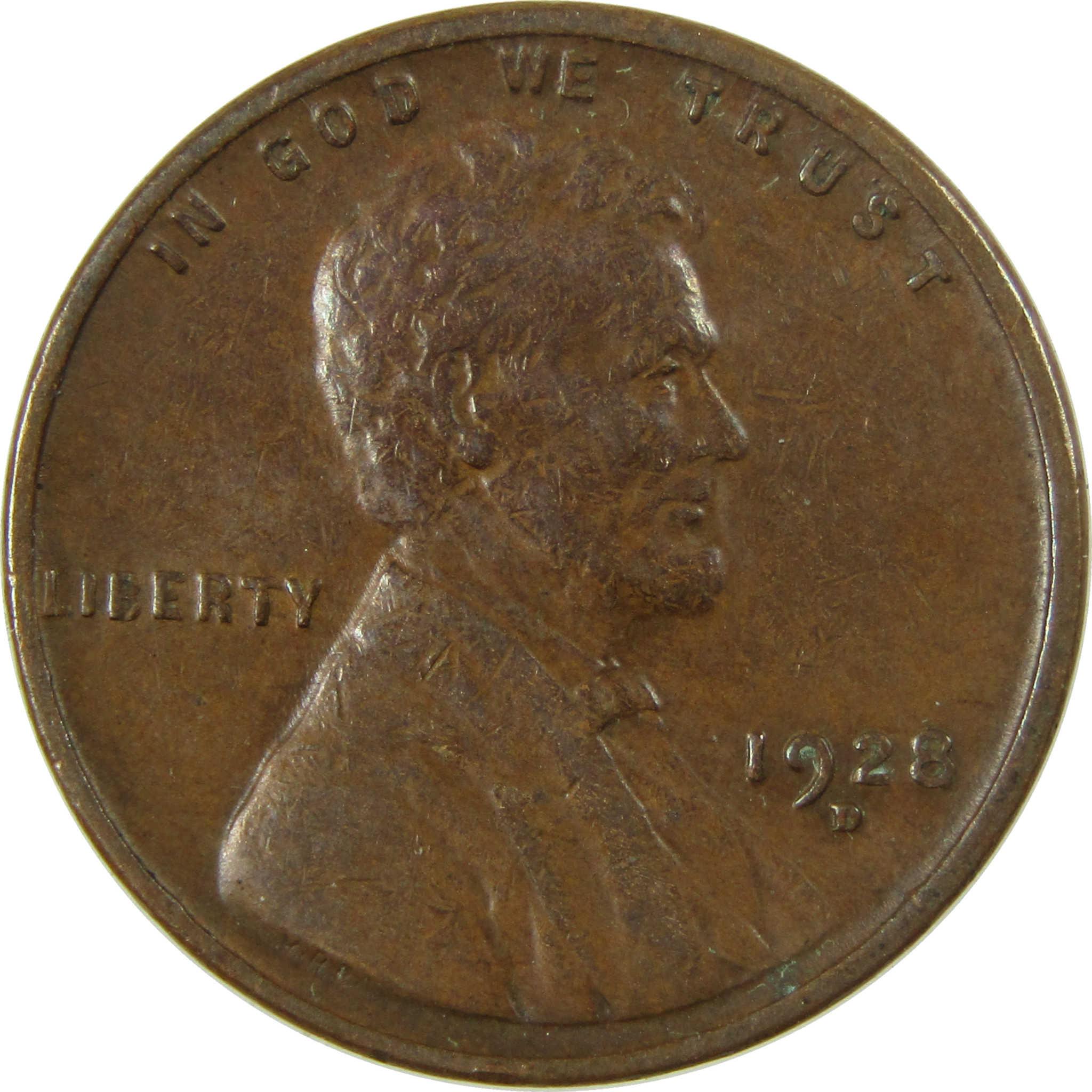 1928 D Lincoln Wheat Cent VF Very Fine Penny 1c Coin SKU:I27588