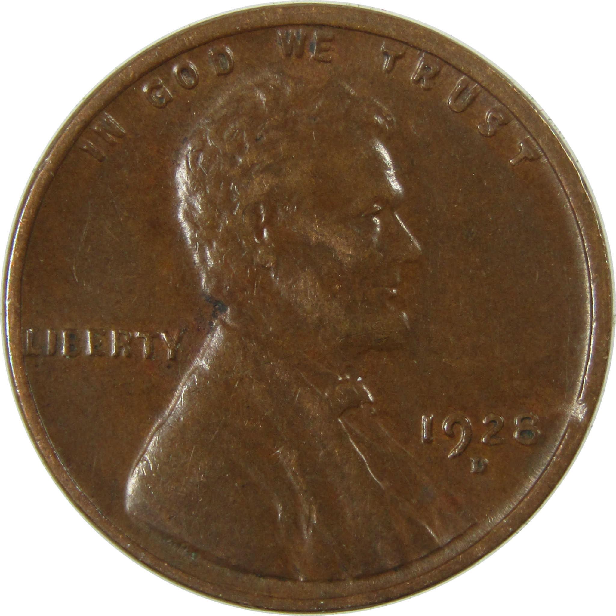 1928 D Lincoln Wheat Cent VF Very Fine Penny 1c Coin SKU:I27607