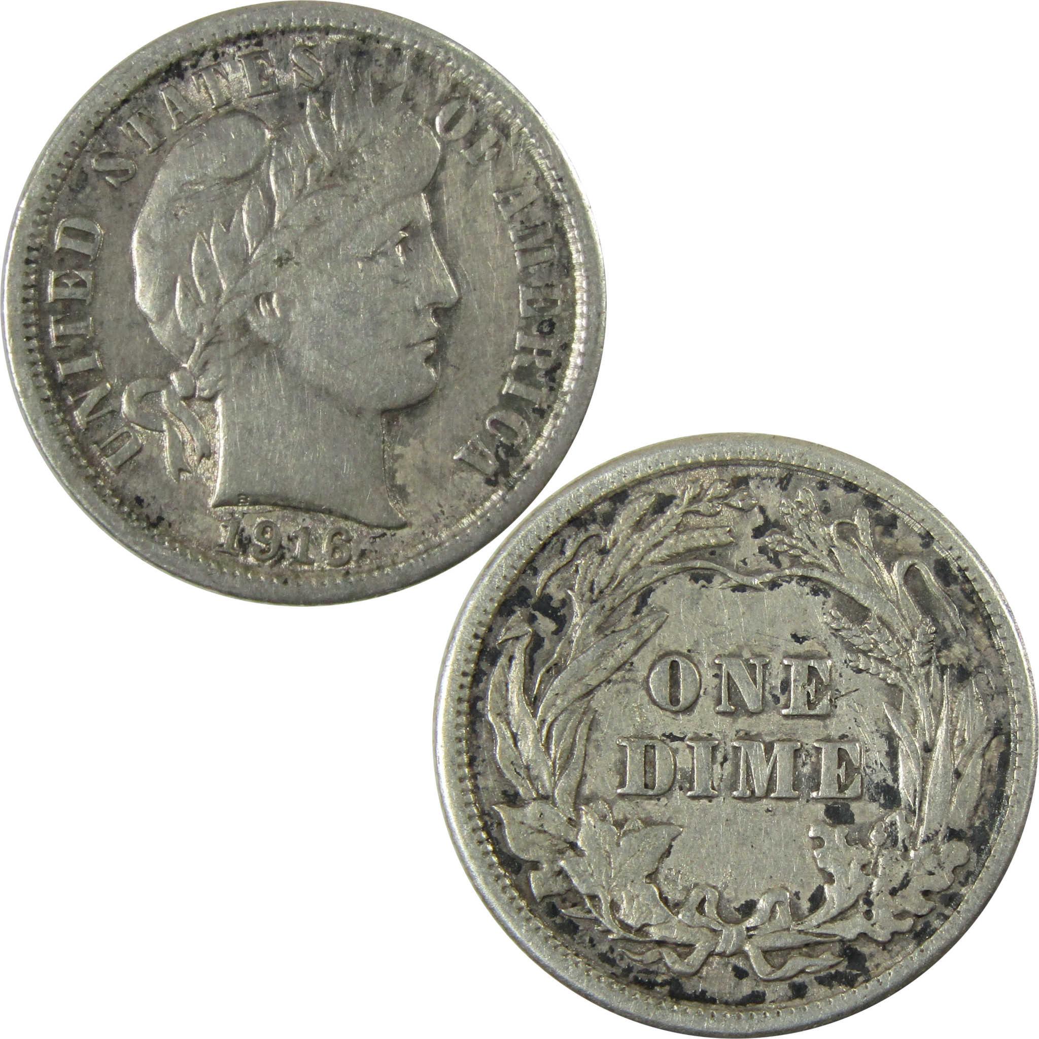 1916 Barber Silver Dime XF EF Extremely Fine Details SKU:CP1026