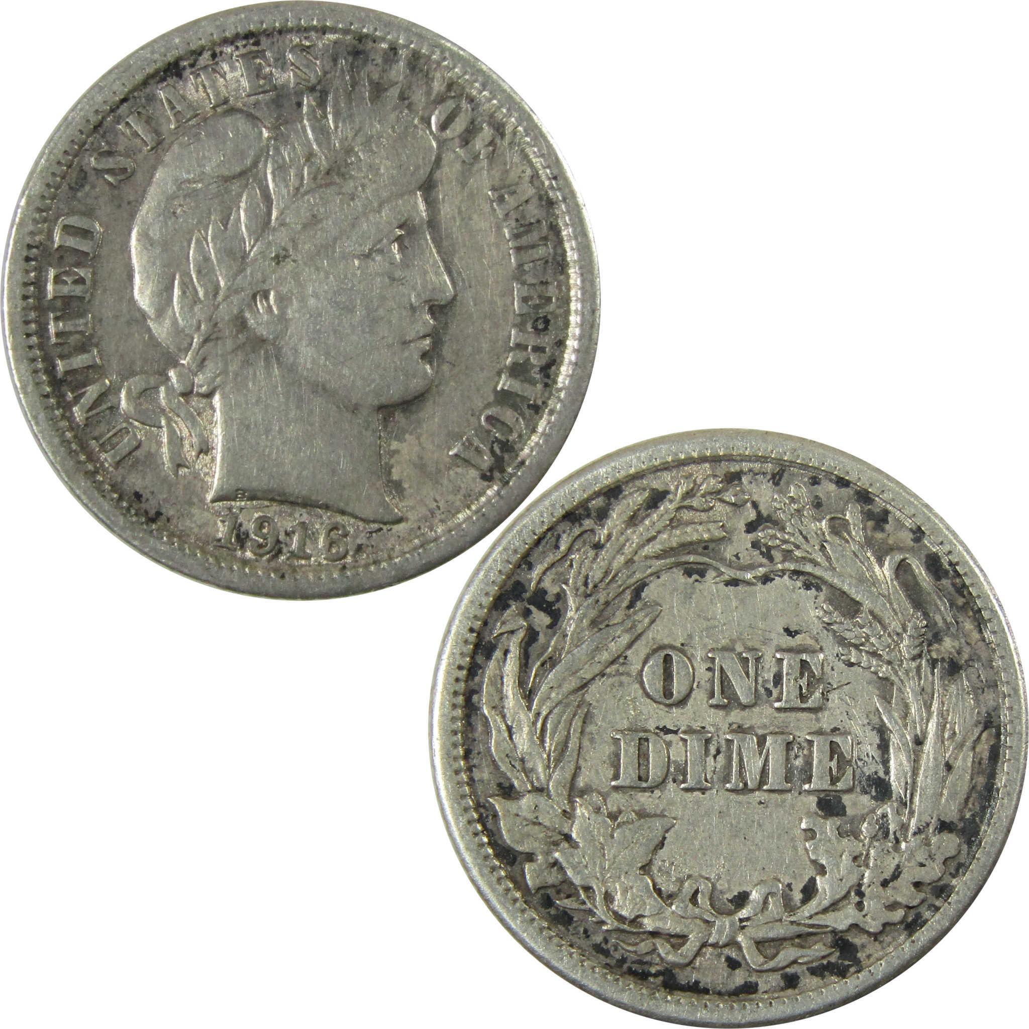 1916 Barber Silver Dime XF EF Extremely Fine Details SKU:CP1026