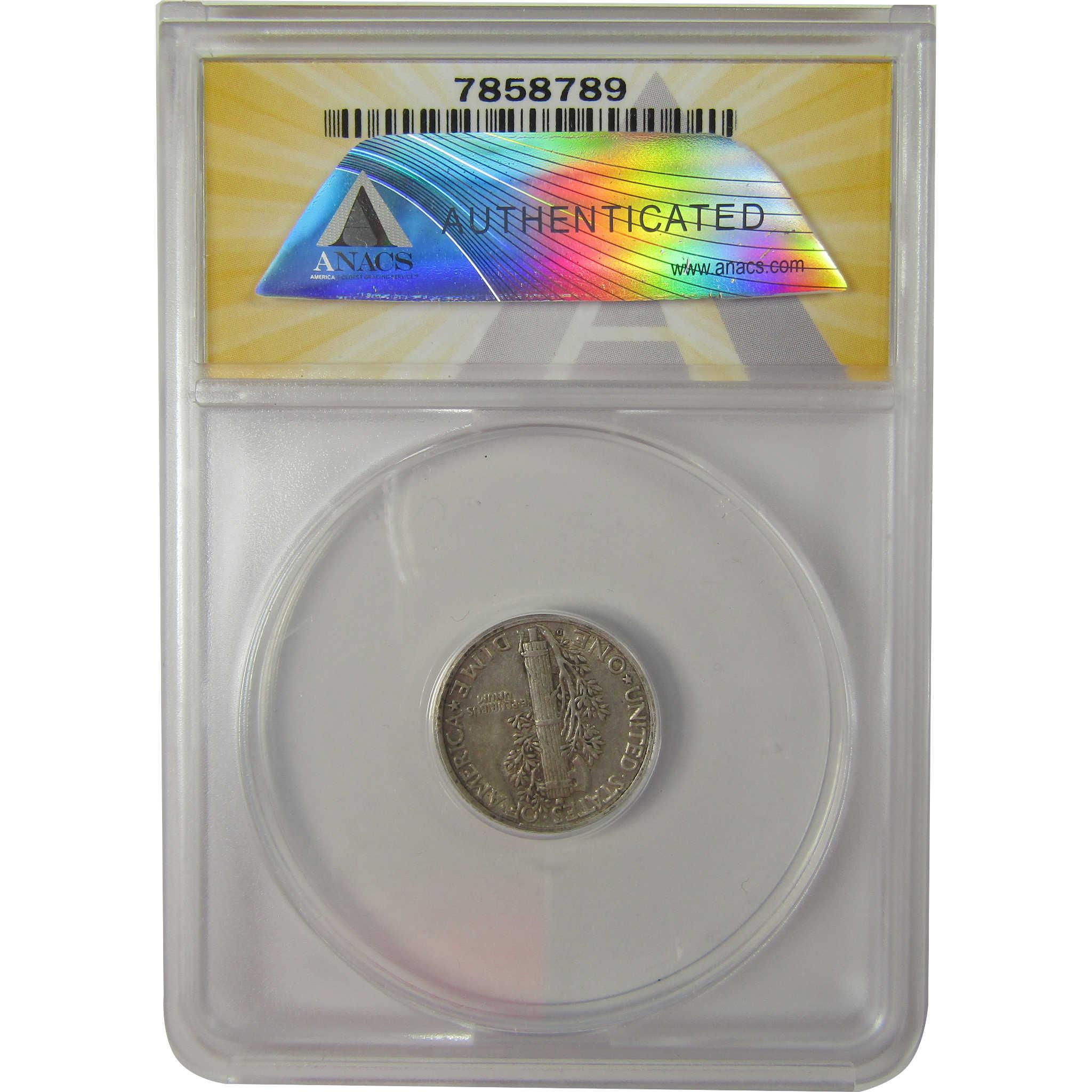 1928 D Mercury Dime AU 50 ANACS Silver 10c Coin SKU:I20196