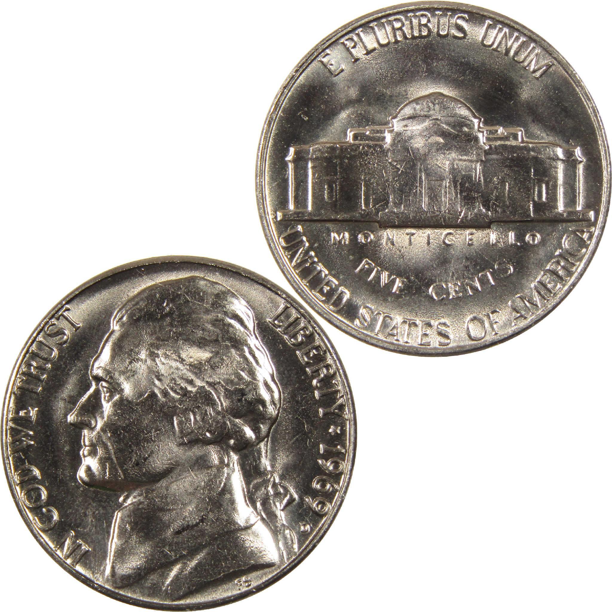 1989 Jefferson nickel showing Monticello and Jefferson portrait collectible coin