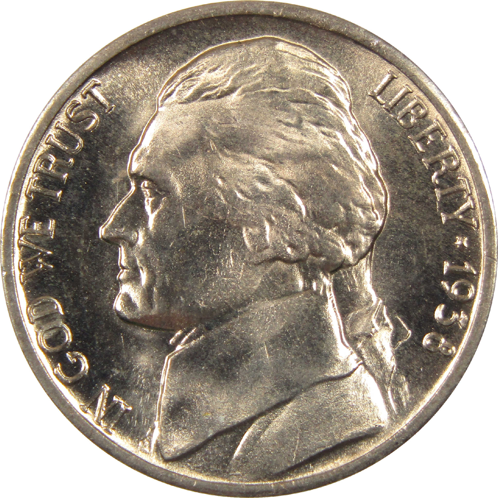 1938 D Jefferson Nickel BU Uncirculated 5c Coin