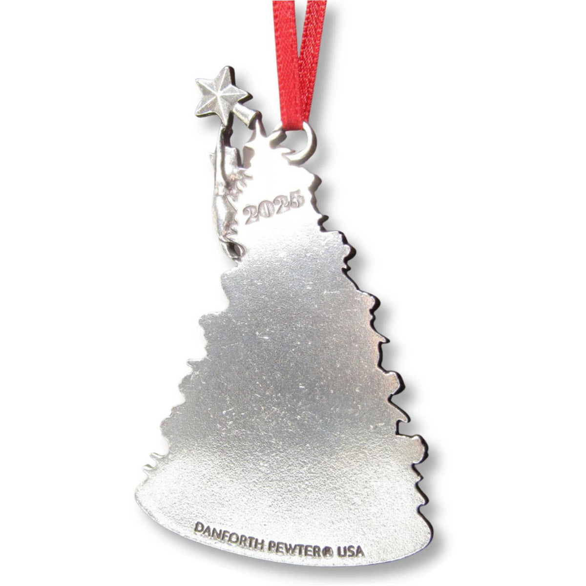 2025 Curious Cats Pewter Christmas Tree Ornament