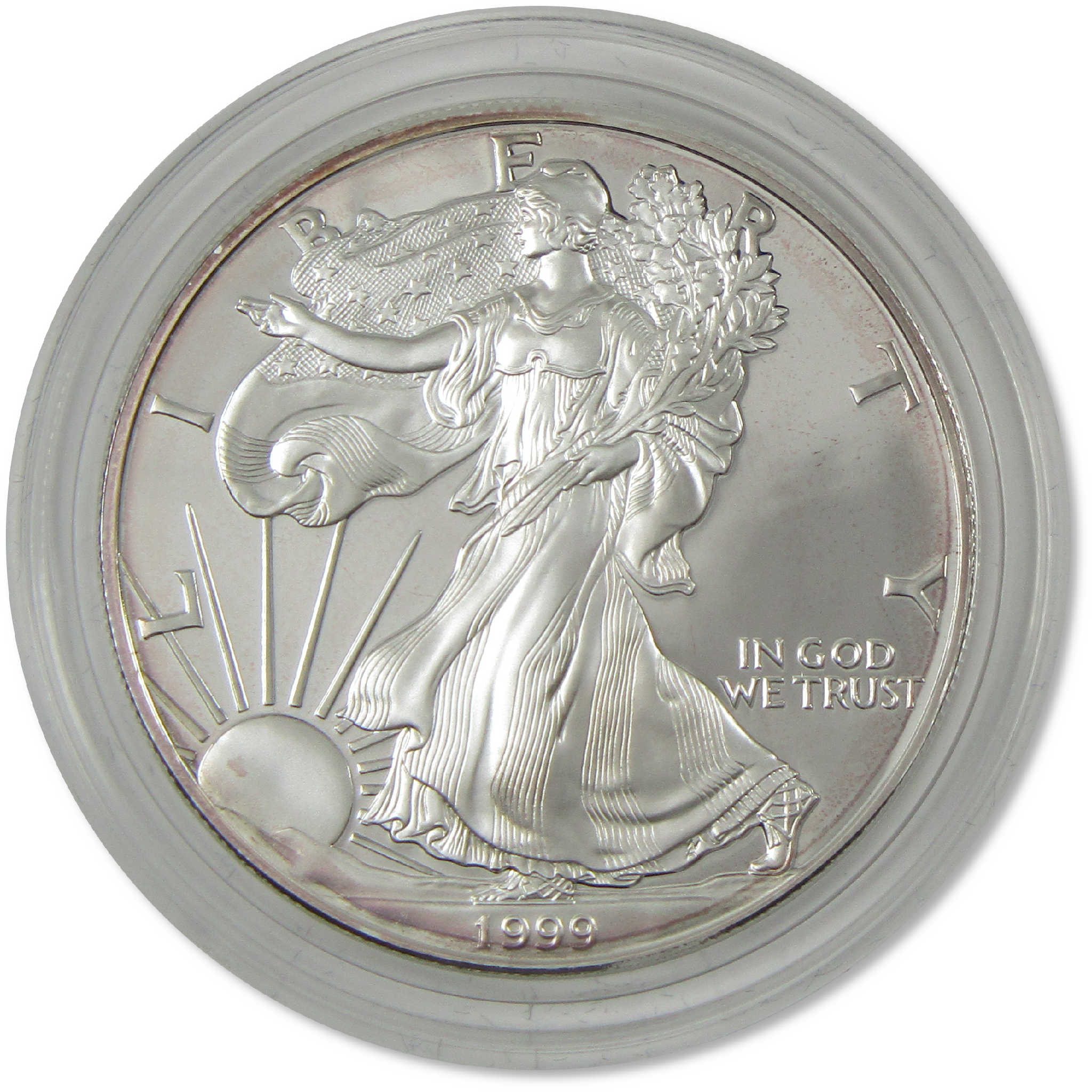 1999 P American Silver Eagle Choice Proof Bullion $1 Coin OGP COA