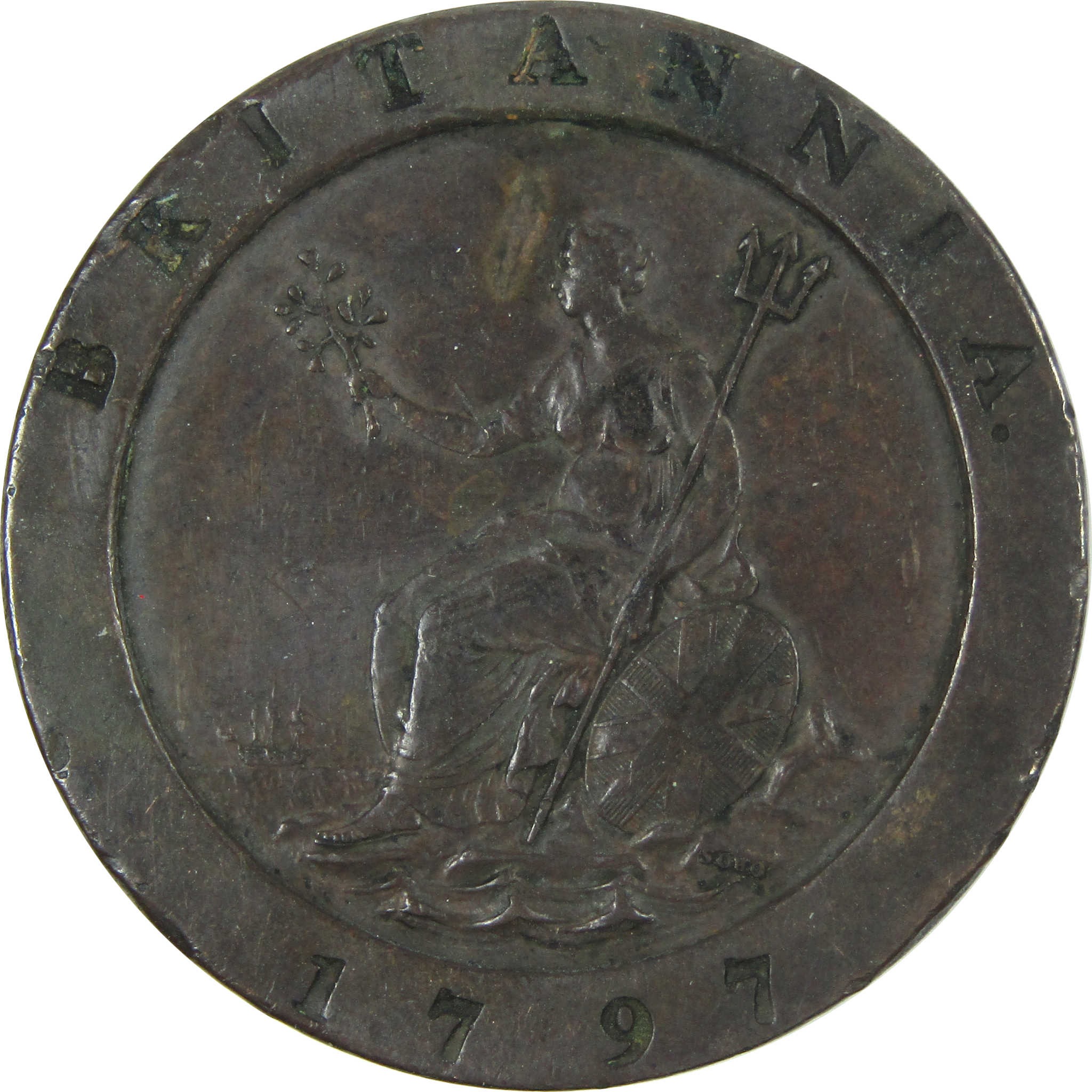 1797 UK George III Cartwheel 2 Pence Copper VF Very Fine SKU:CPC7252