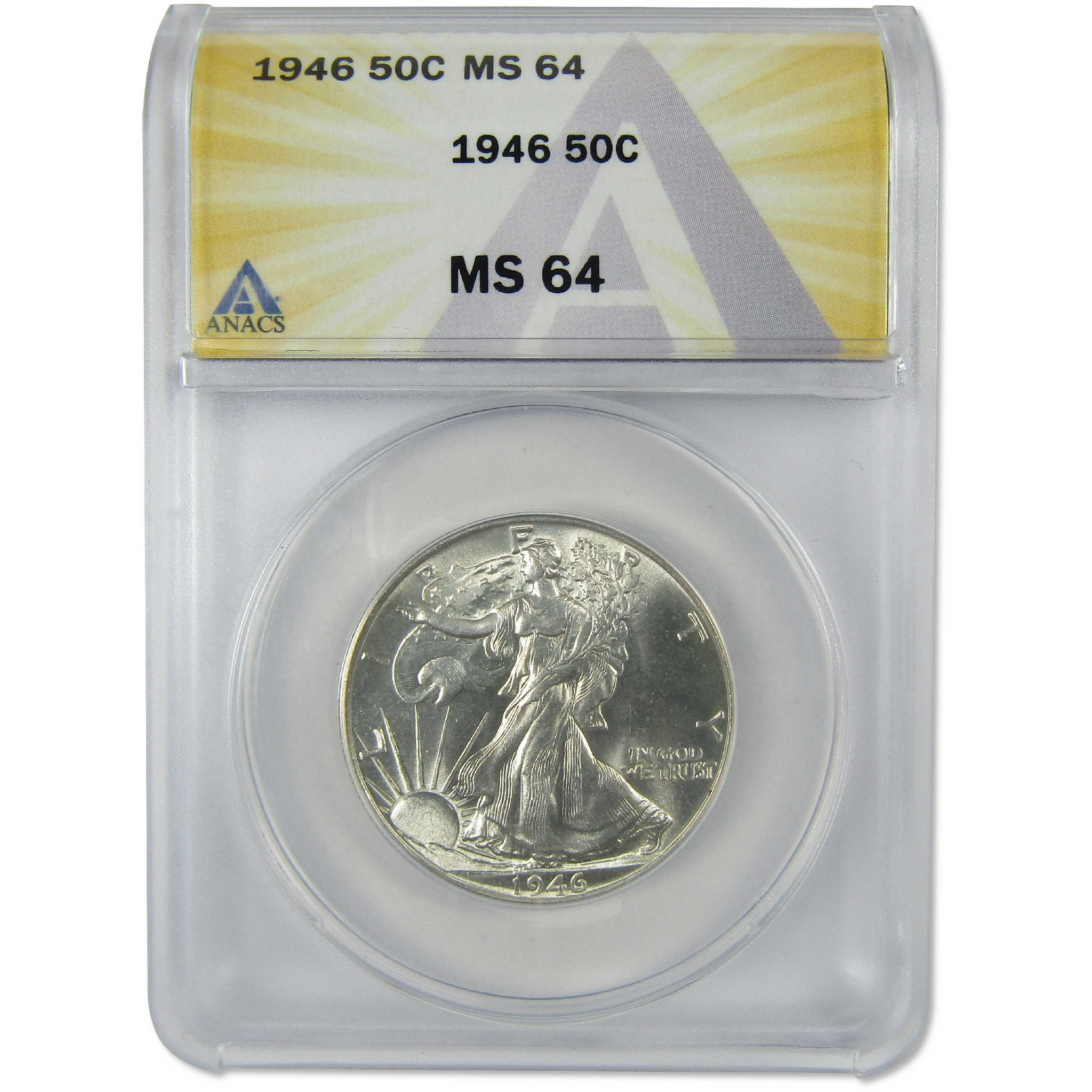 1946 Liberty Walking Silver Half Dollar MS 64 ANACS Uncirculated