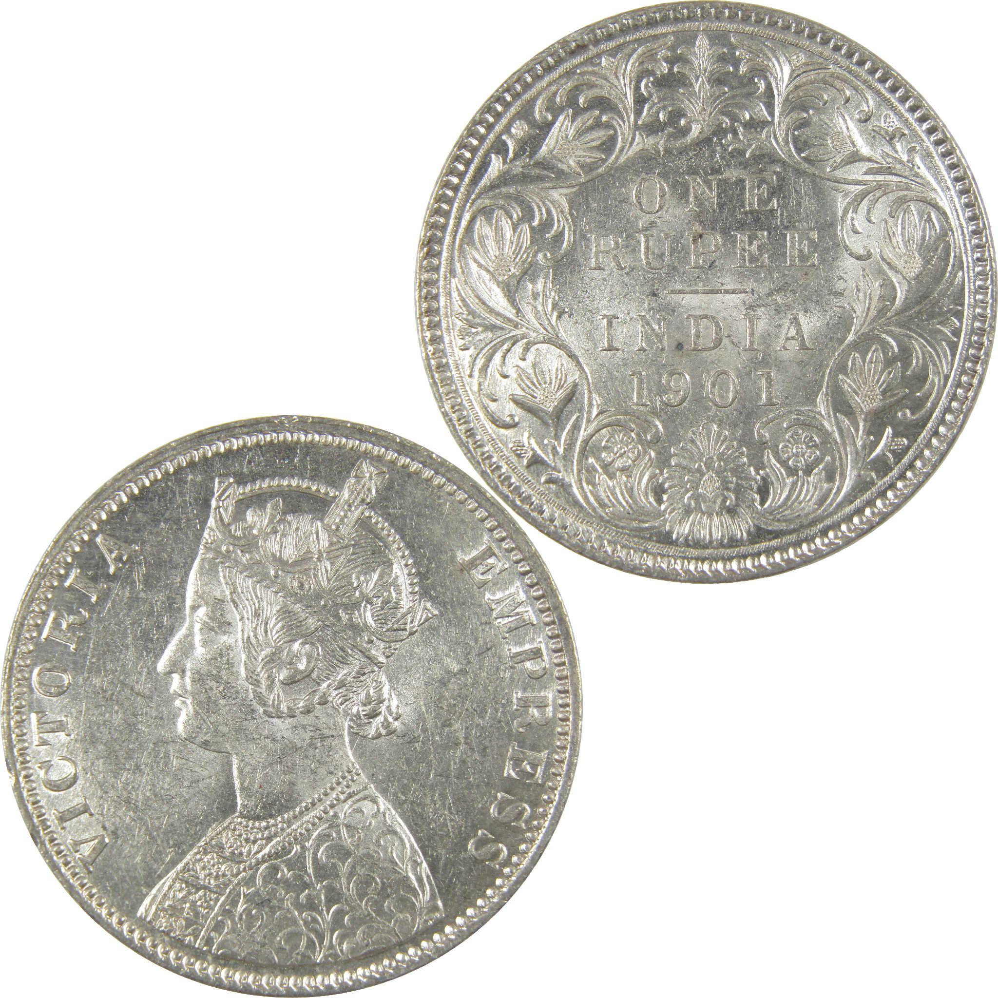 1877-1901 Victoria Rupee XF EF Extremely Fine Silver Coin