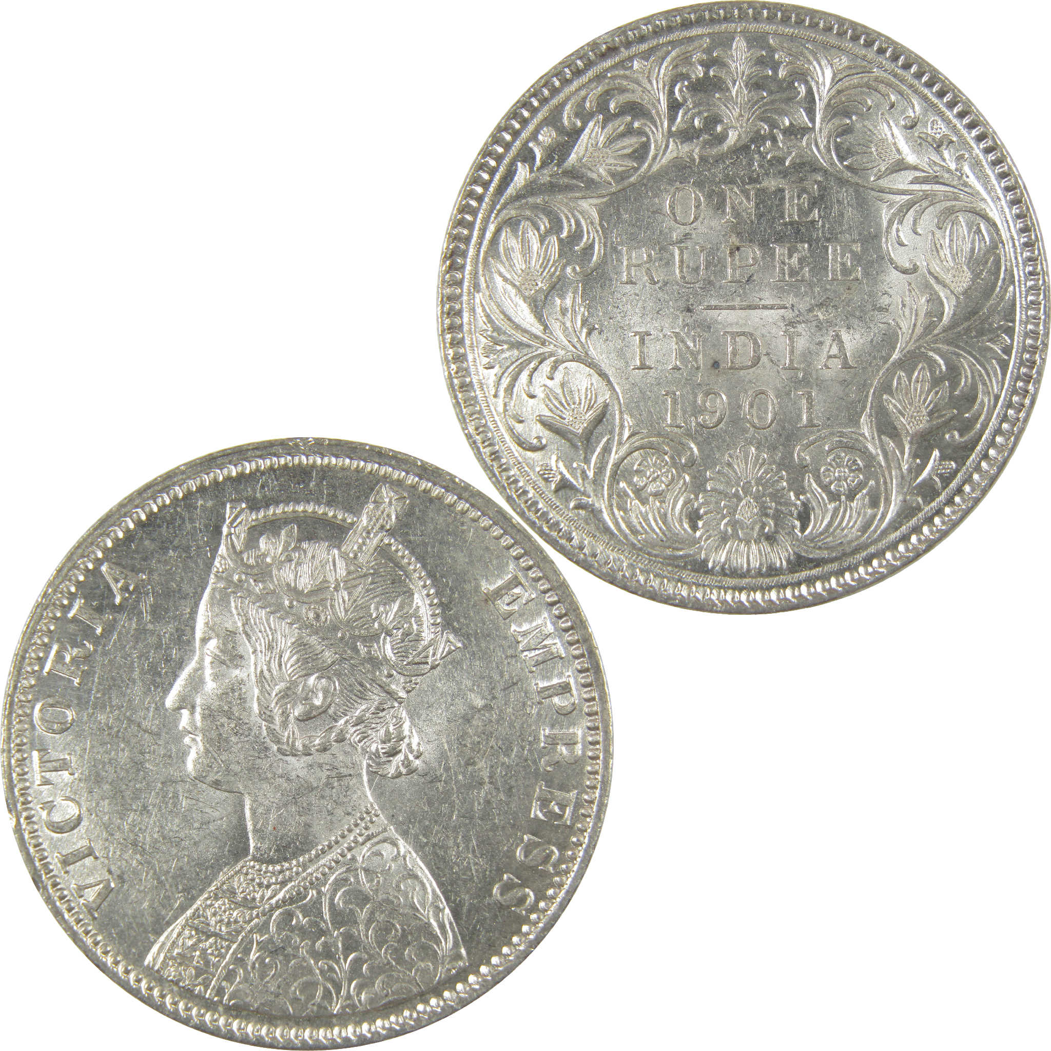 1877-1901 Victoria Rupee XF EF Extremely Fine Silver Coin