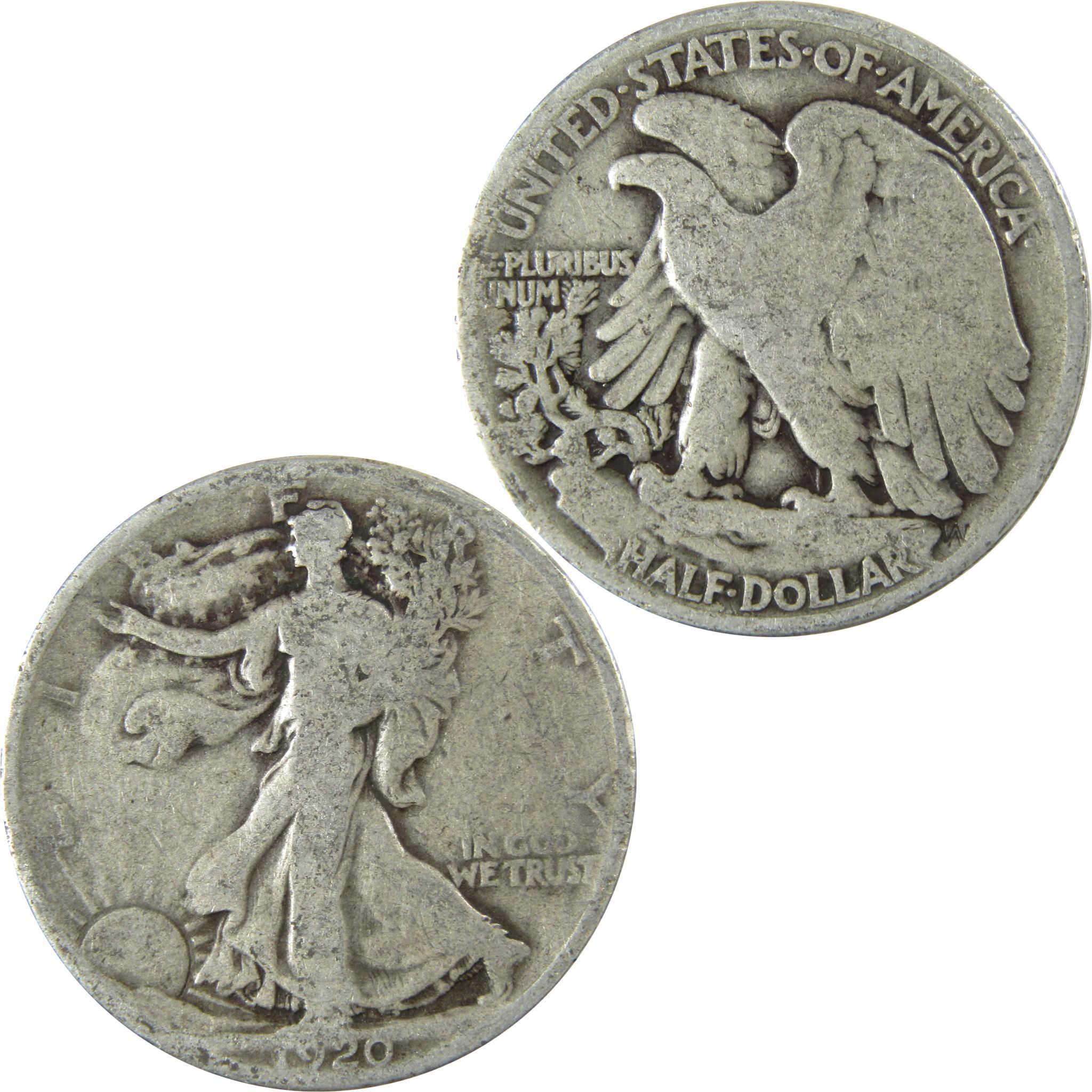 1920 Liberty Walking Silver Half Dollar AG About Good SKU:CP517