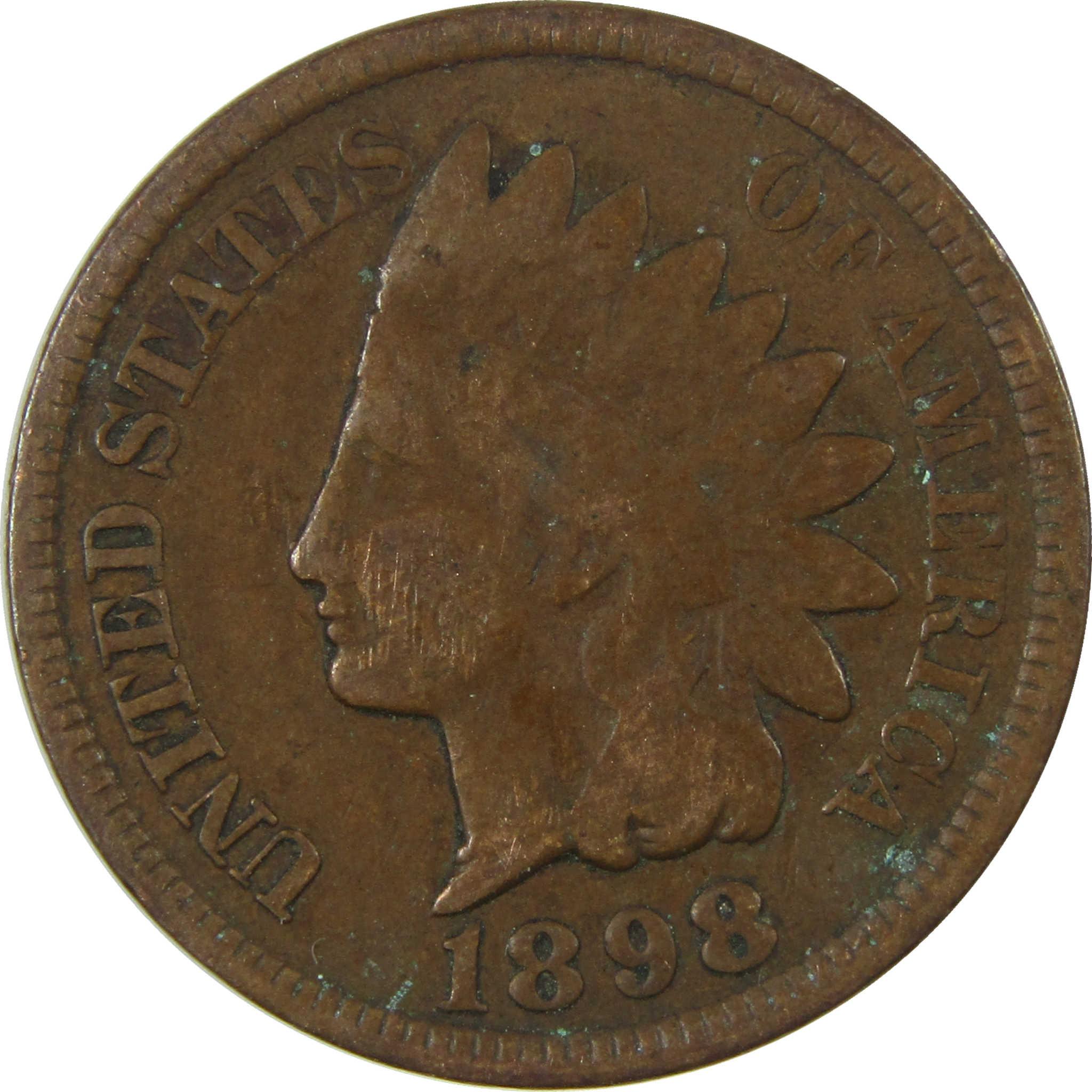 1898 Indian Head Cent VG Very Good Penny 1c Coin SKU:I26946