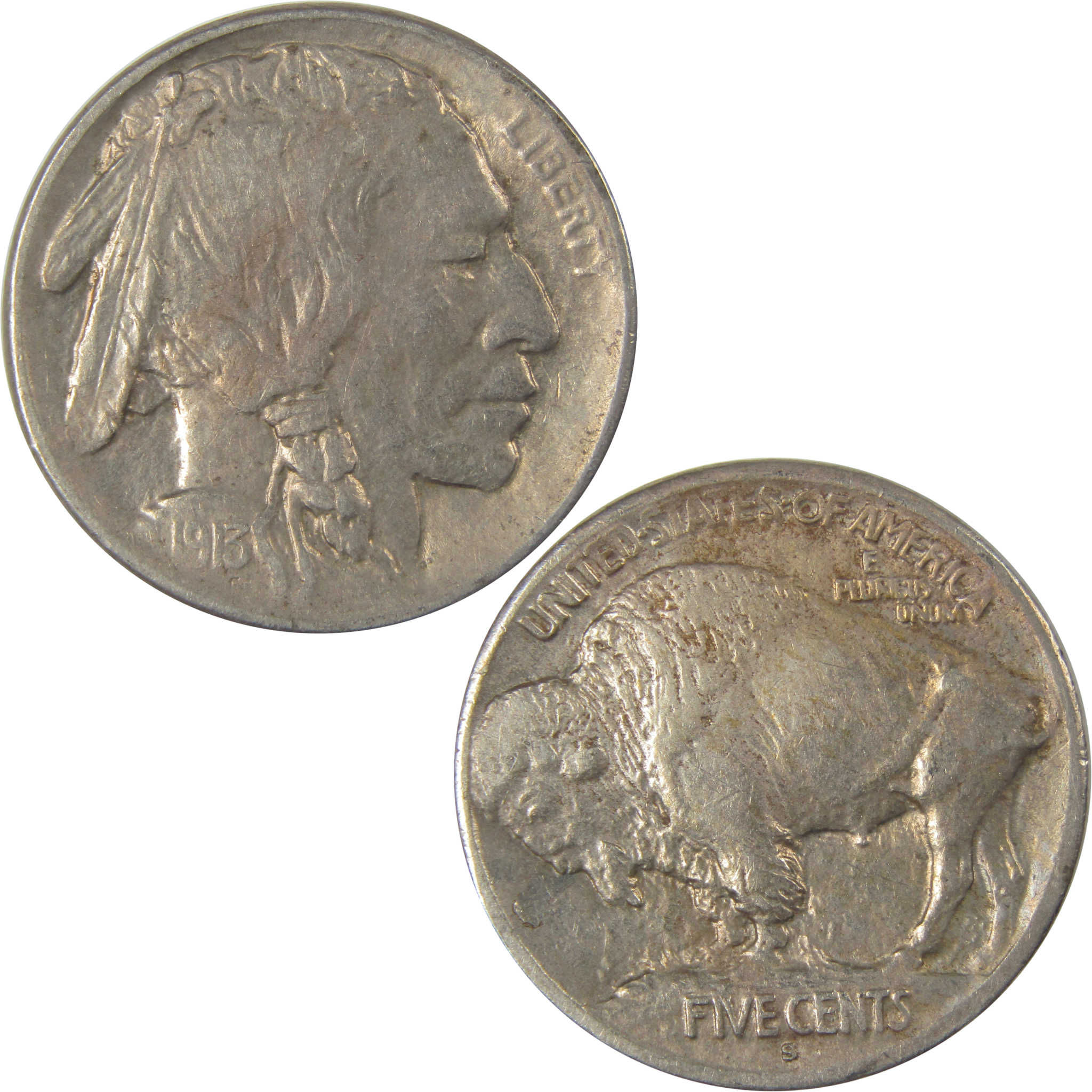 1913 S Type 1 Buffalo Nickel XF EF Extremely Fine SKU:I22845