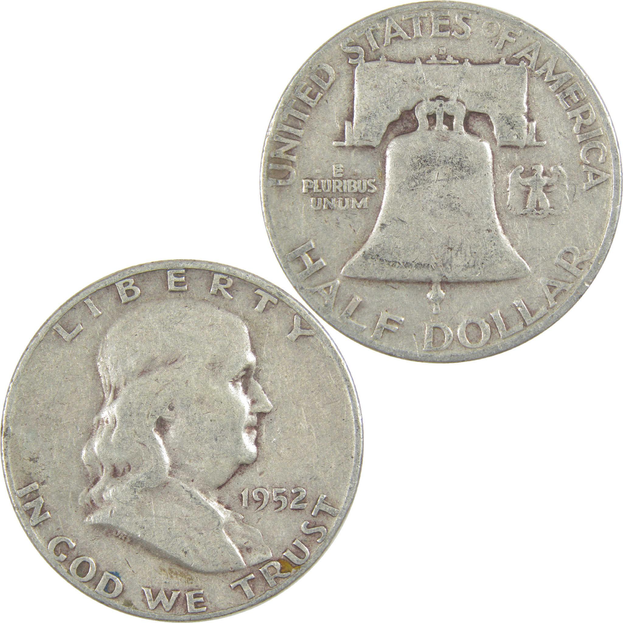 1952 D Franklin Half Dollar VG Very Good Silver 50c Coin