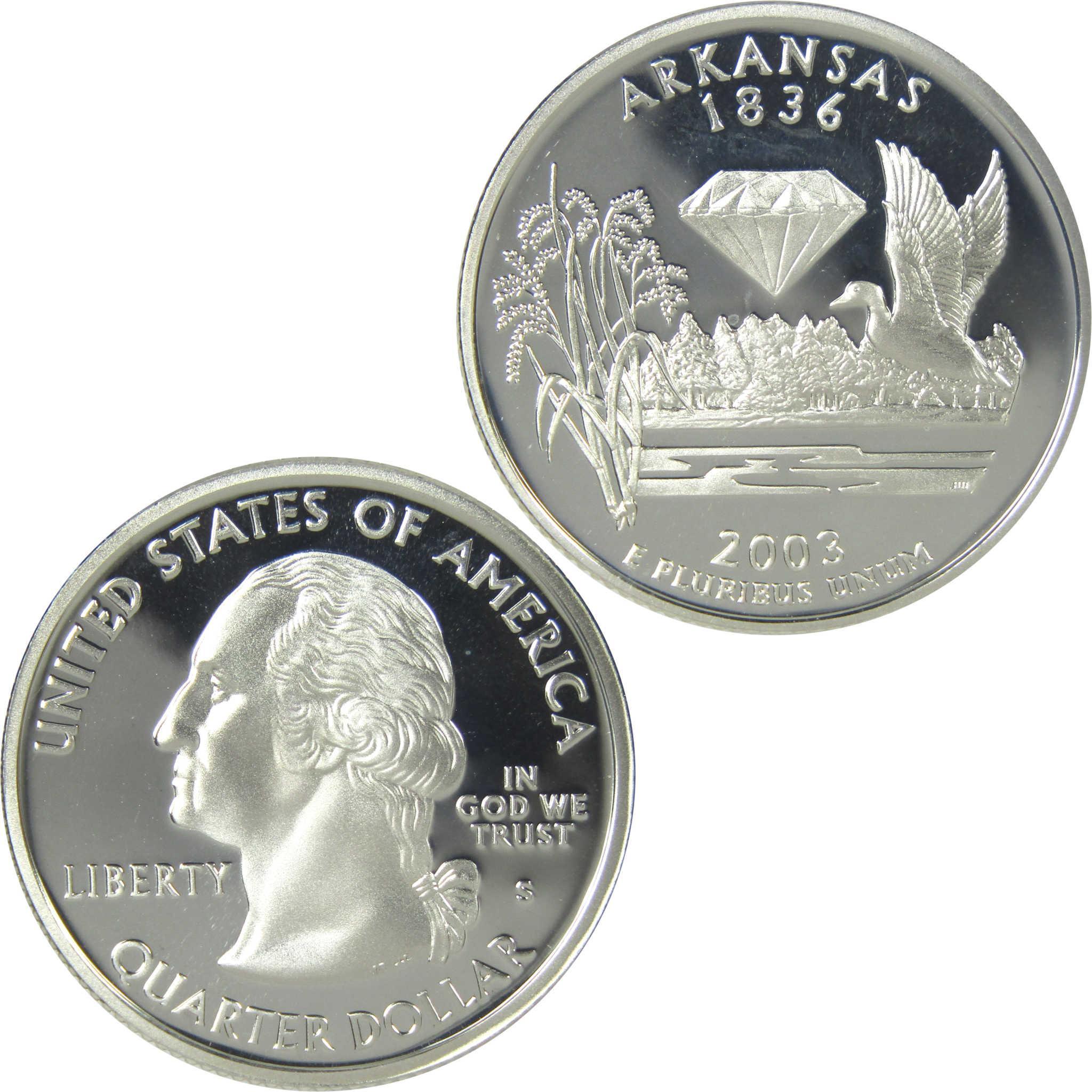 2003 S Arkansas State Silver Quarter Proof 25c Coin Collectible