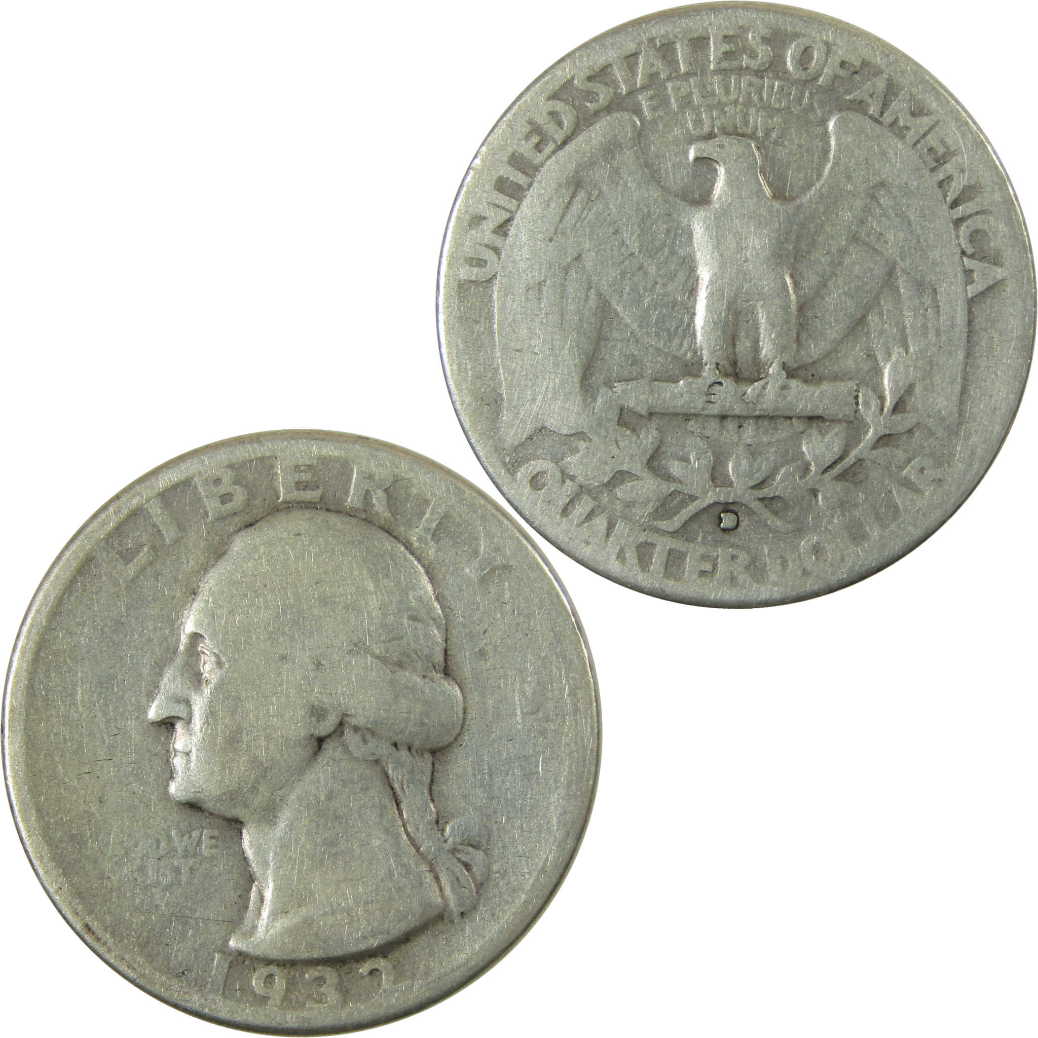 1932 D Washington Silver Quarter AG About Good 25c Coin SKU:CP1649
