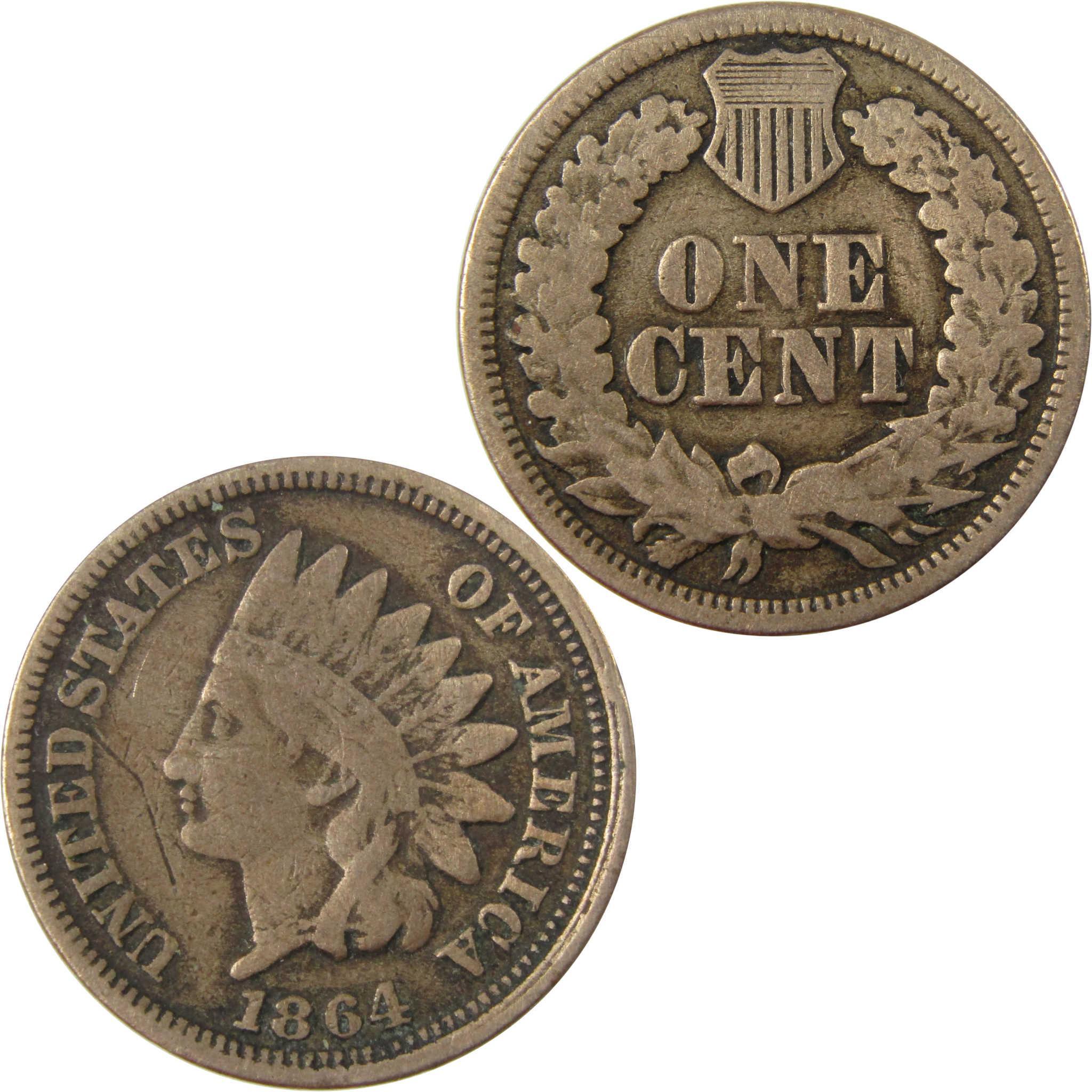 1864 Indian Head Copper-Nickel Cent VG Very Good Details SKU:CP1243