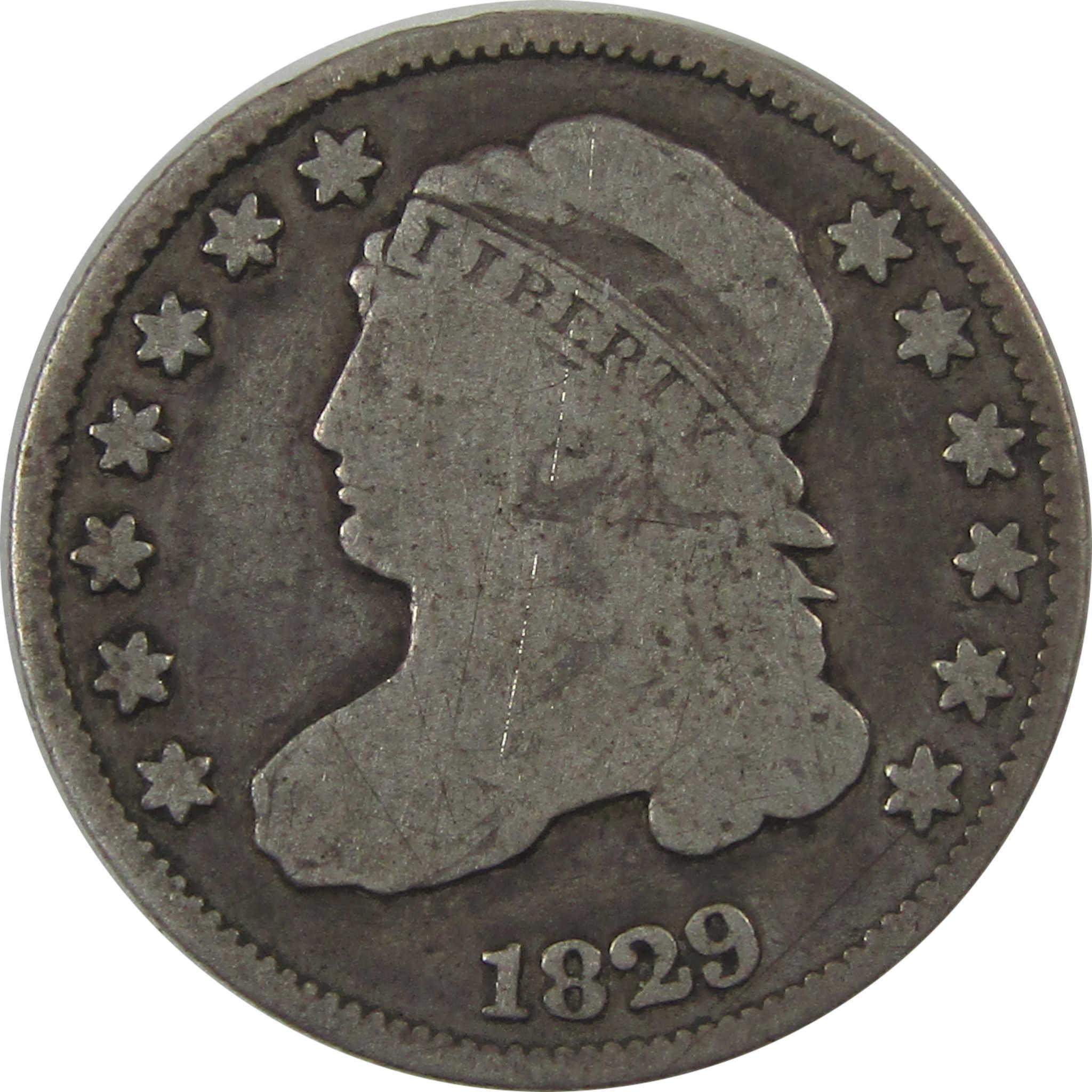 1829 Extra Large 10C Capped Bust Silver Dime VG Very Good SKU:I24648