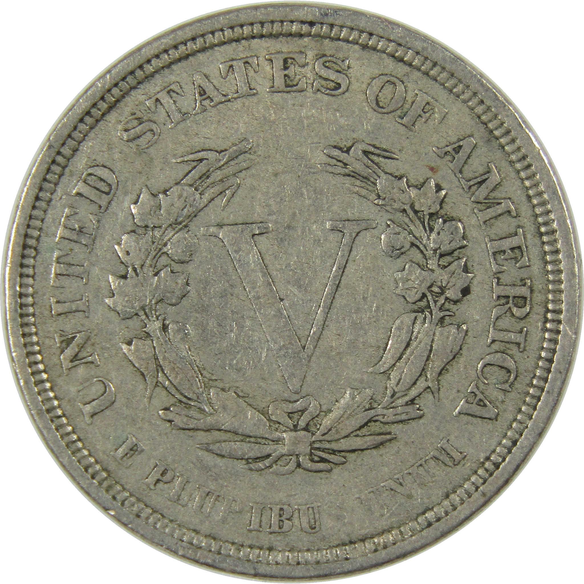 1883 No Cents Liberty Head V Nickel VF Very Fine 5c Coin SKU:I27244