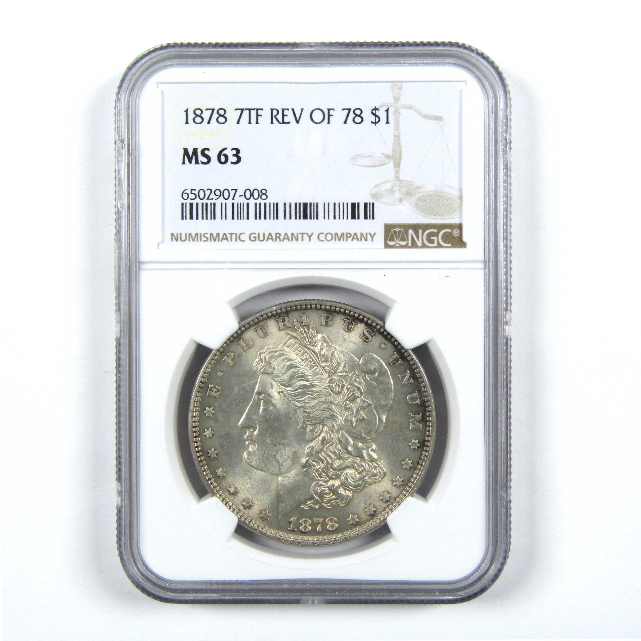 1878 7TF Rev 78 Morgan Dollar MS 63 NGC Silver $1 Coin SKU:I11787 - Morgan coin - Morgan silver dollar - Morgan silver dollar for sale - Profile Coins & Collectibles