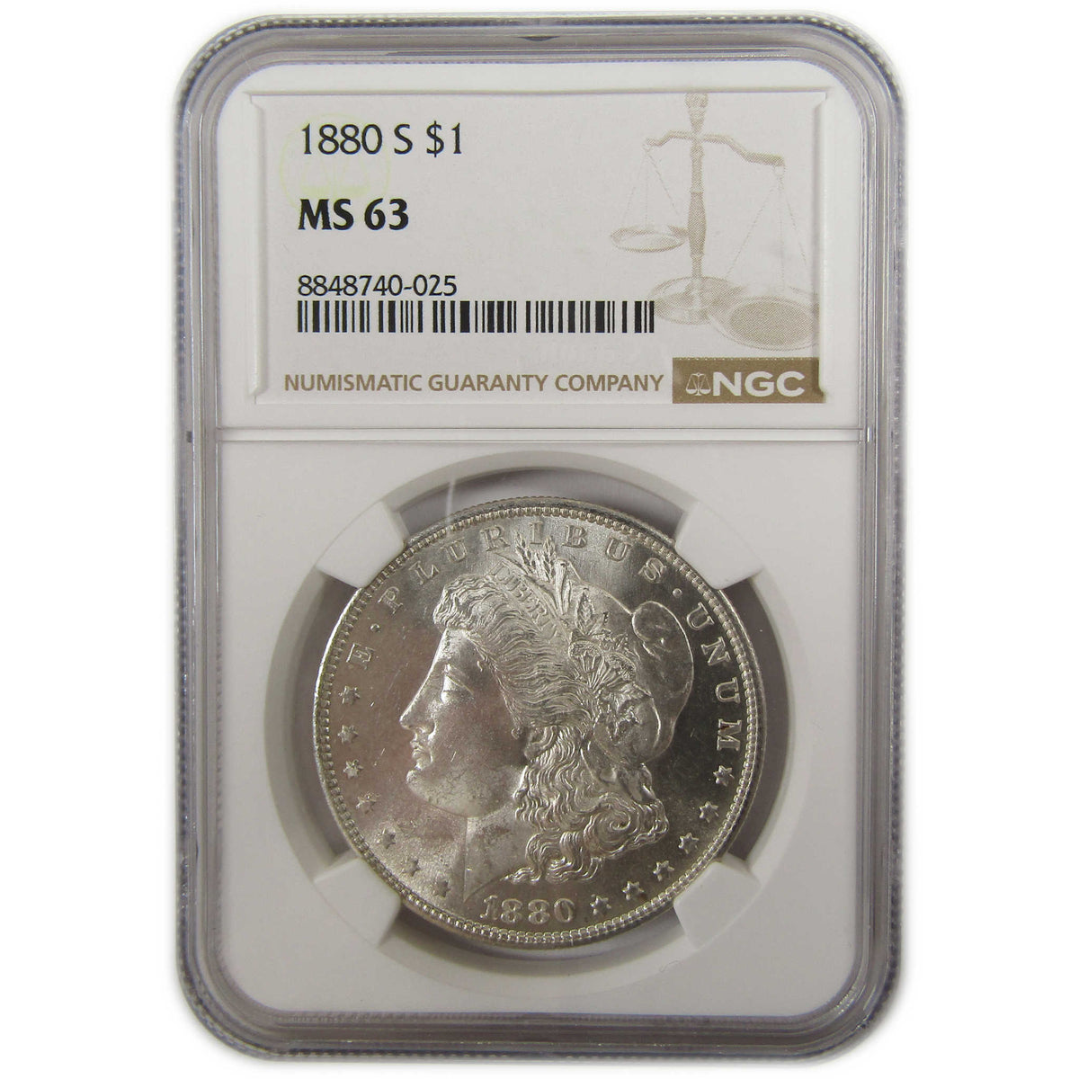 1880 S Morgan Silver Dollar MS 63 NGC Uncirculated $1 Coin SKU:I29320 - Morgan coin - Morgan silver dollar - Morgan silver dollar for sale - Profile Coins & Collectibles
