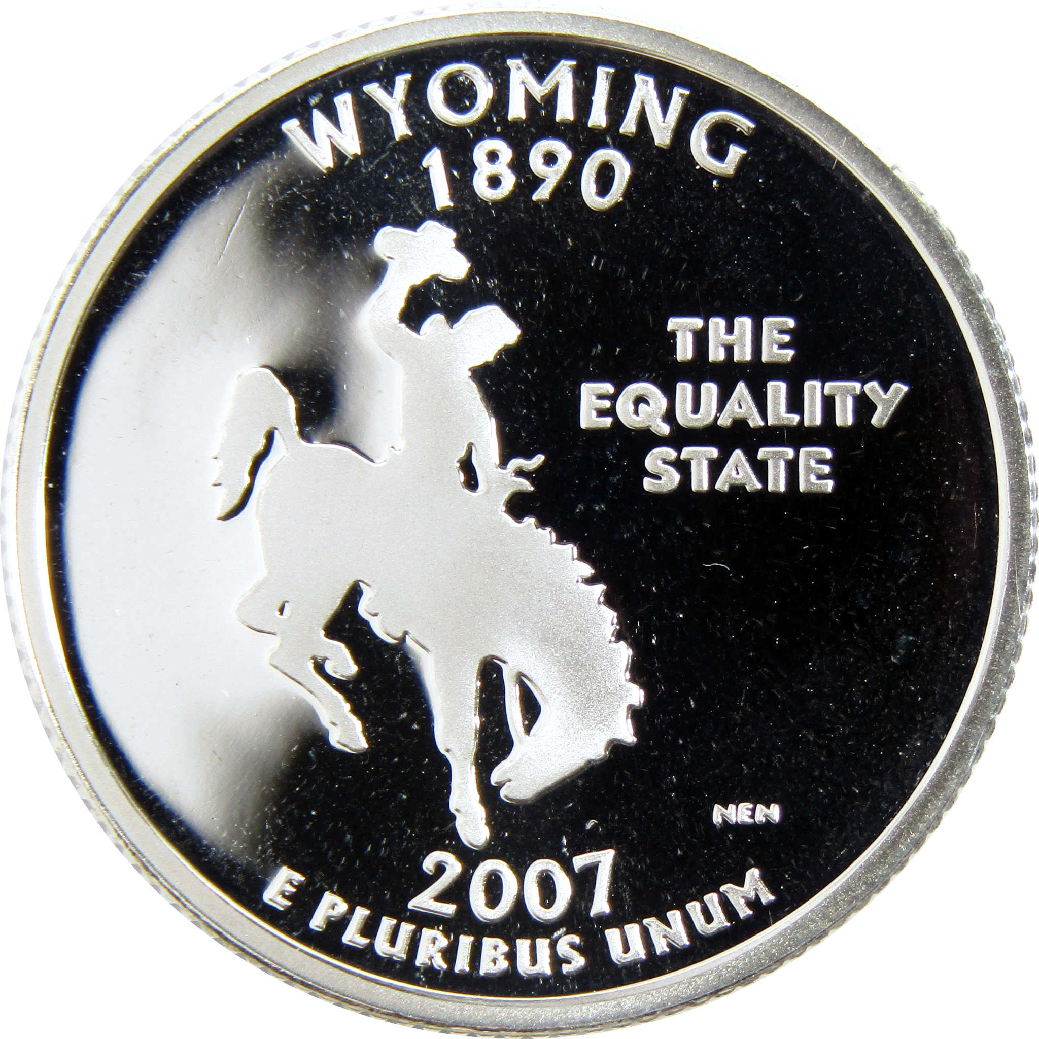 2007 S Wyoming State Quarter Silver Proof 25c Coin