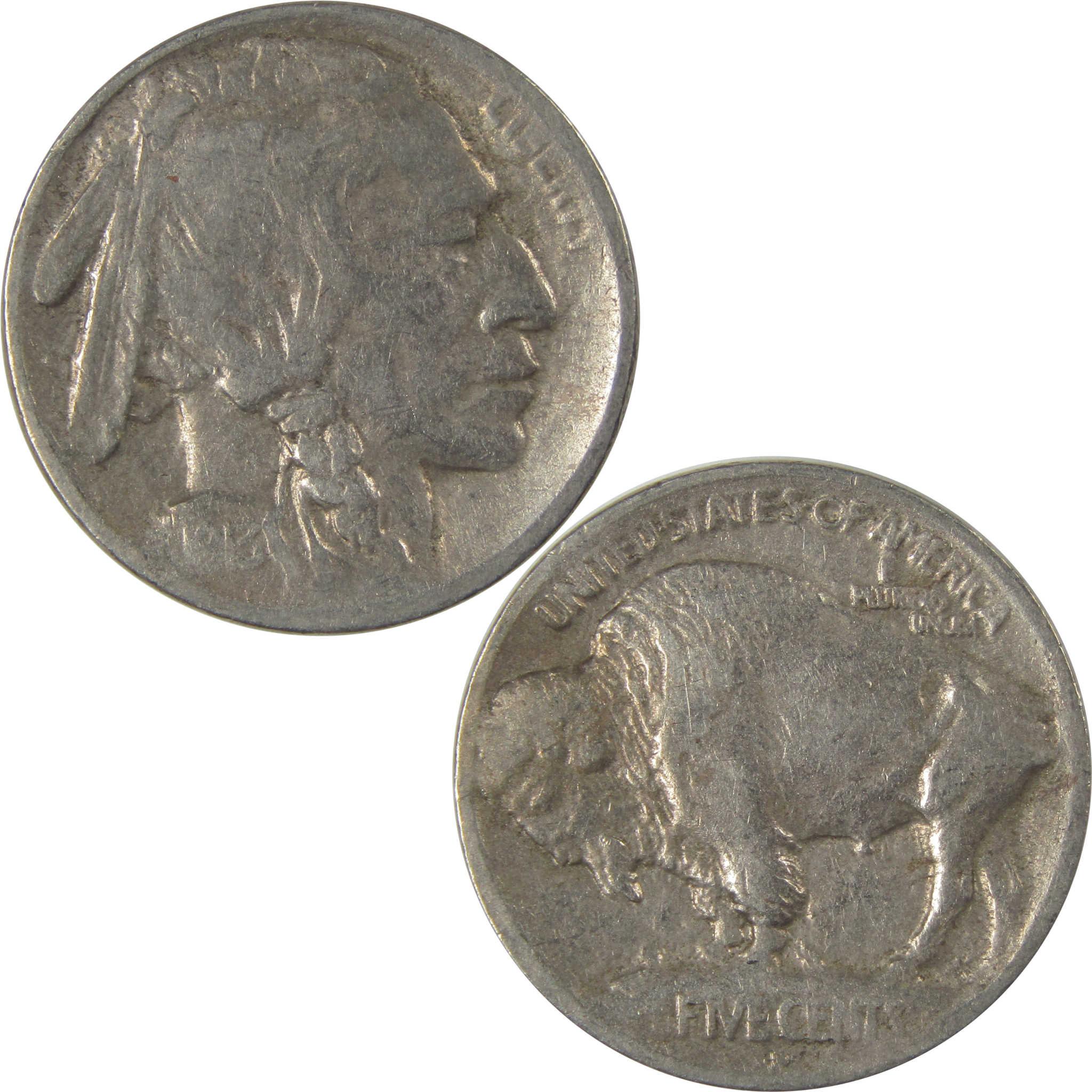 1913 S Type 1 Indian Head Buffalo Nickel F Fine Details SKU:I22926
