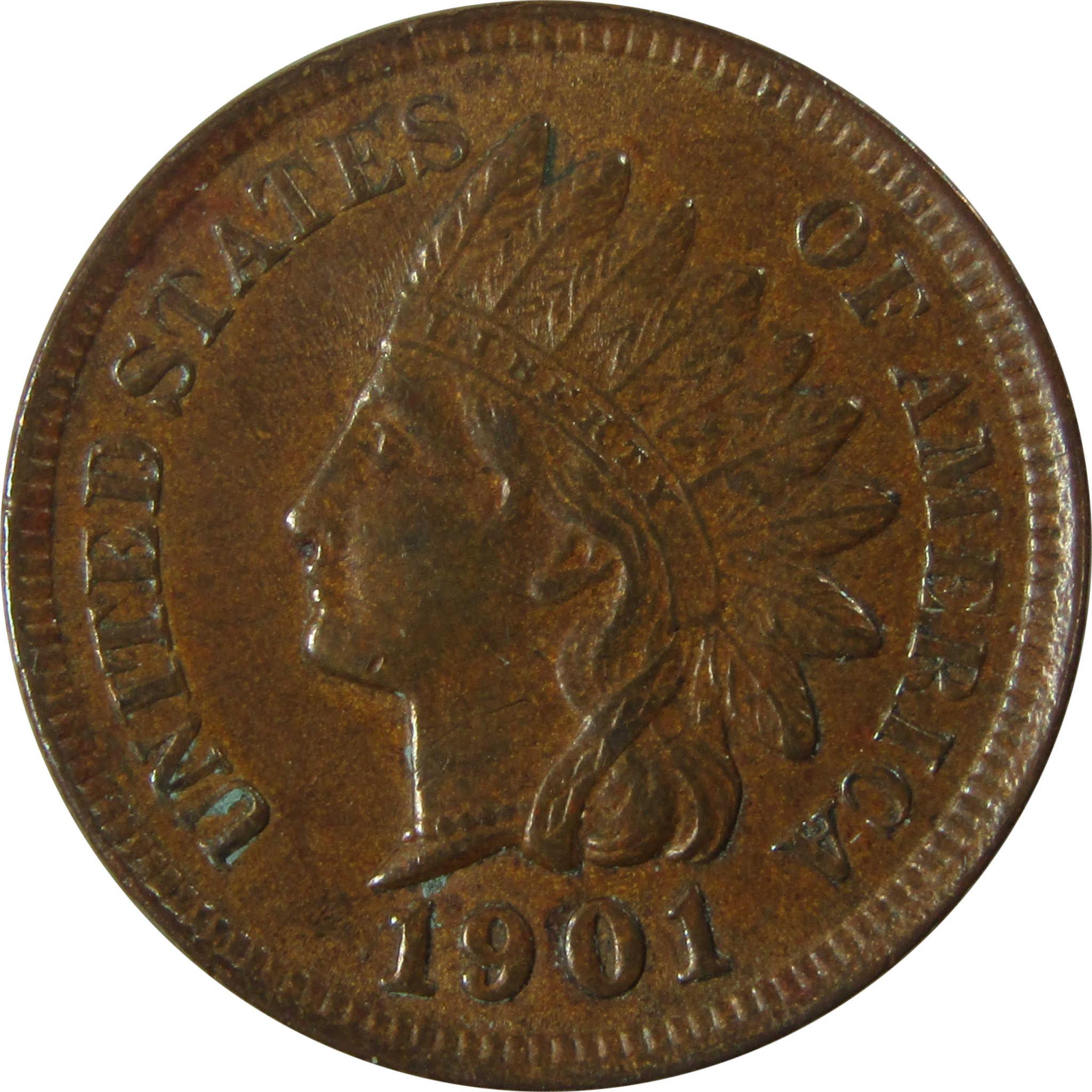 1901 Indian Head Cent Extremely Fine / About Uncirculated SKU:I25785