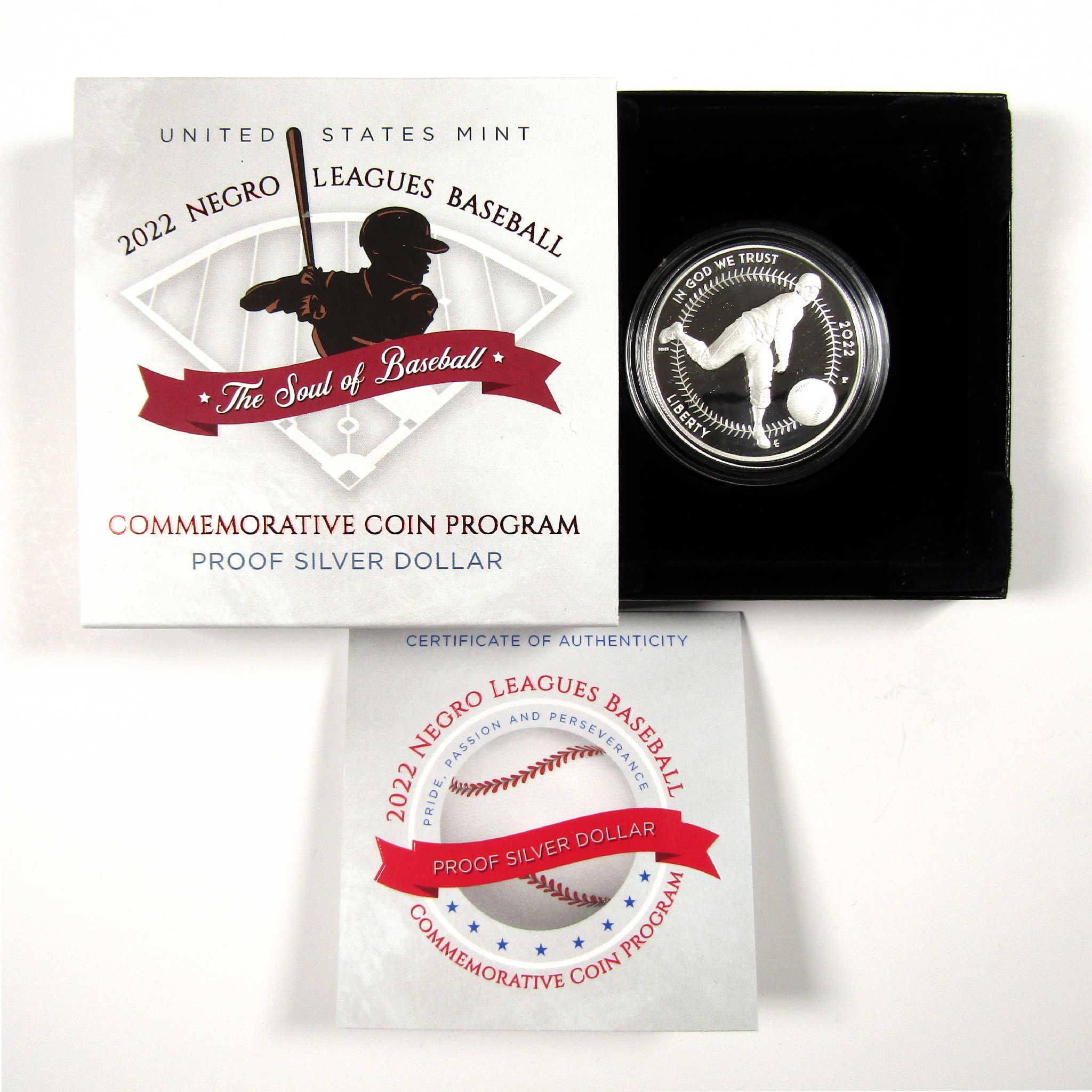 2022 P Negro Leagues Baseball Commemorative Silver Dollar Proof OGP