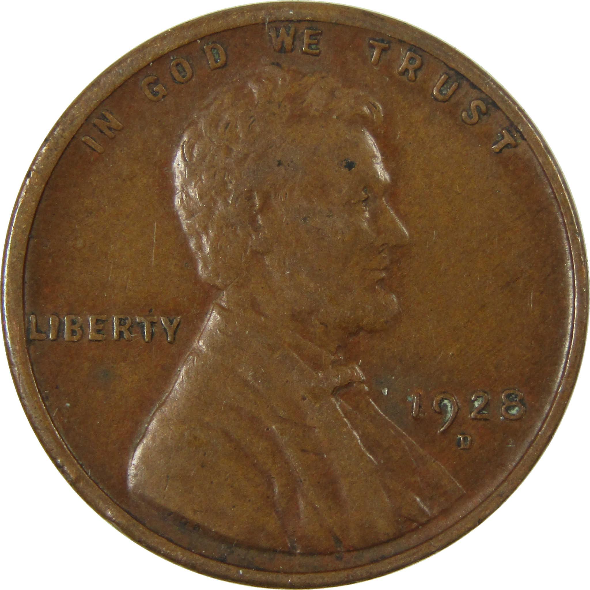 1928 D Lincoln Wheat Cent VF Very Fine Penny 1c Coin SKU:I27608