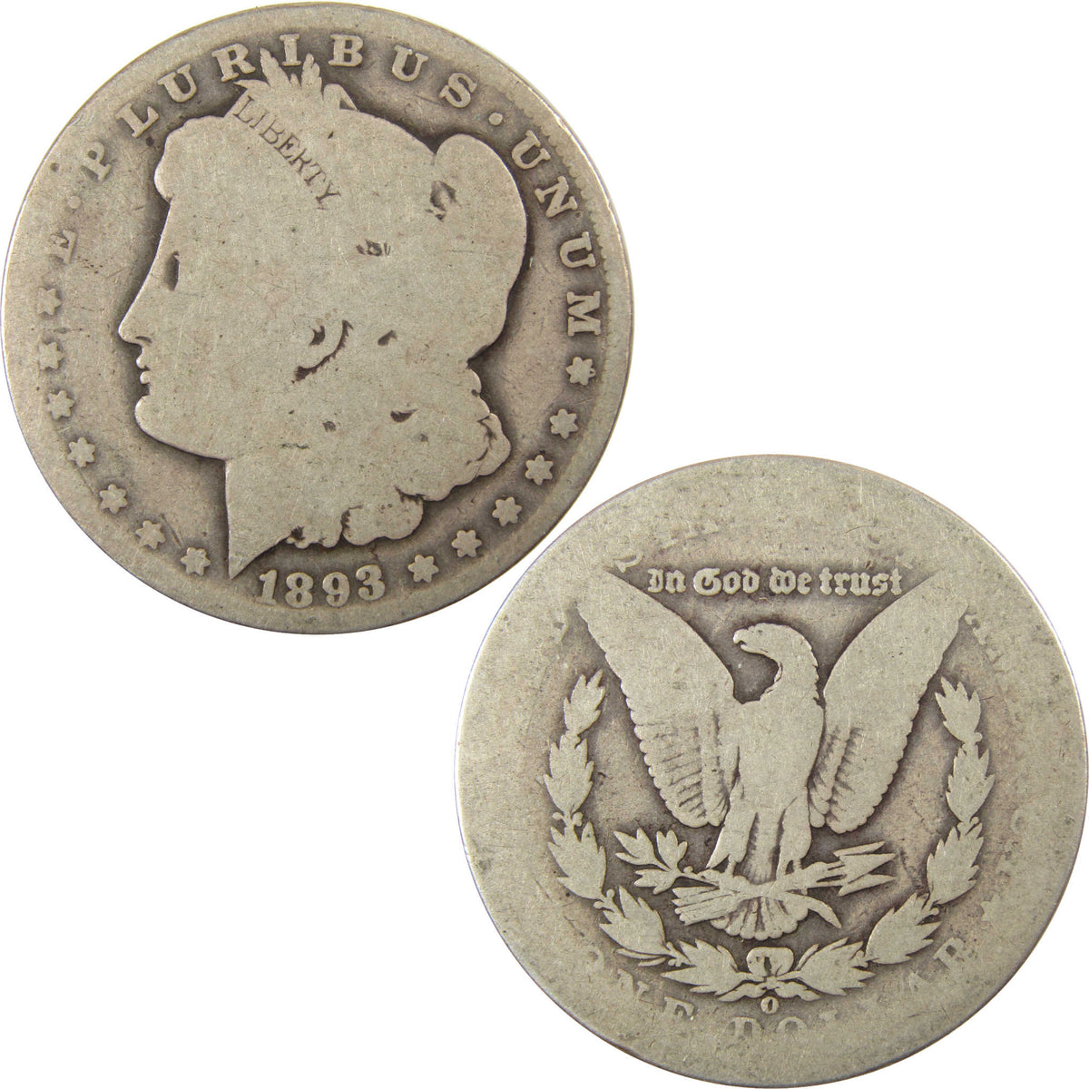 1893 O Morgan Silver Dollar AG About Good $1 Coin SKU:I22771