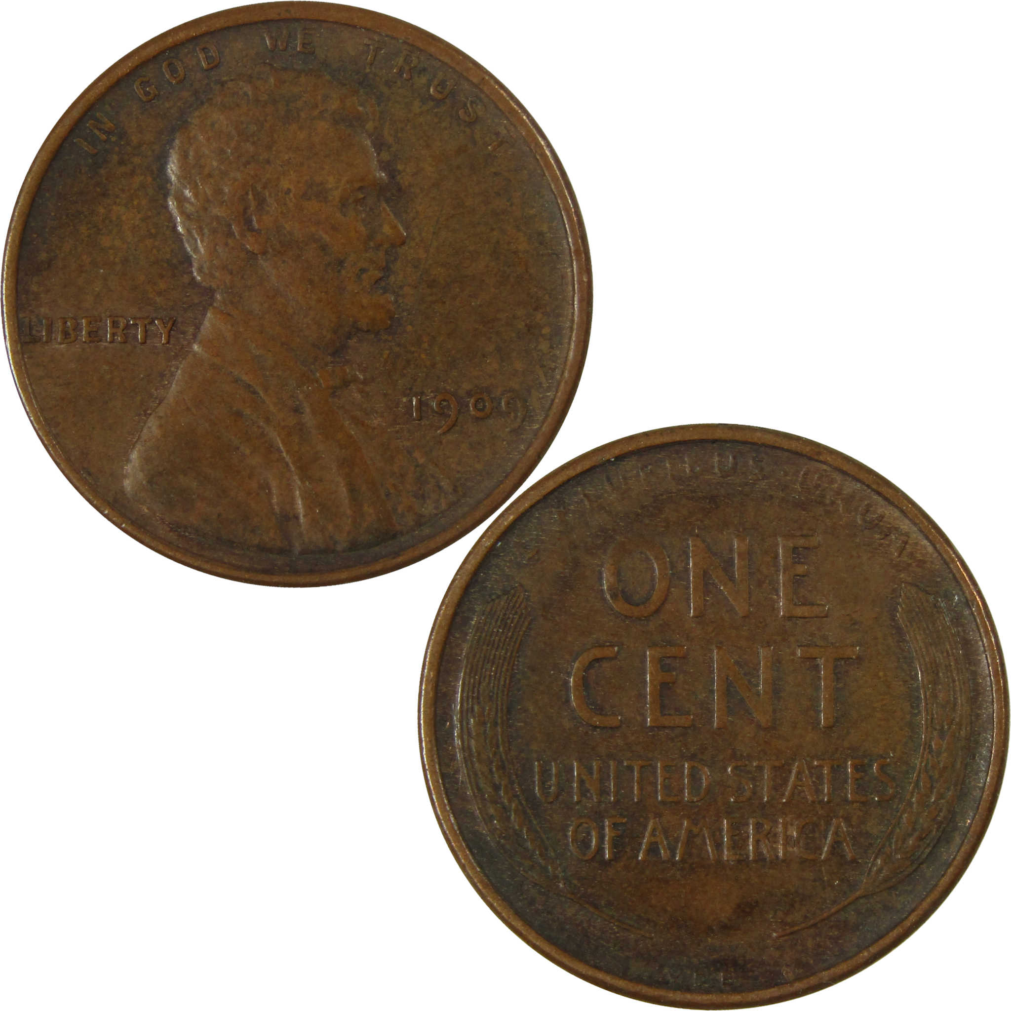 1909 VDB Lincoln Wheat Cent VF Very Fine Penny 1c Coin SKU:I26742