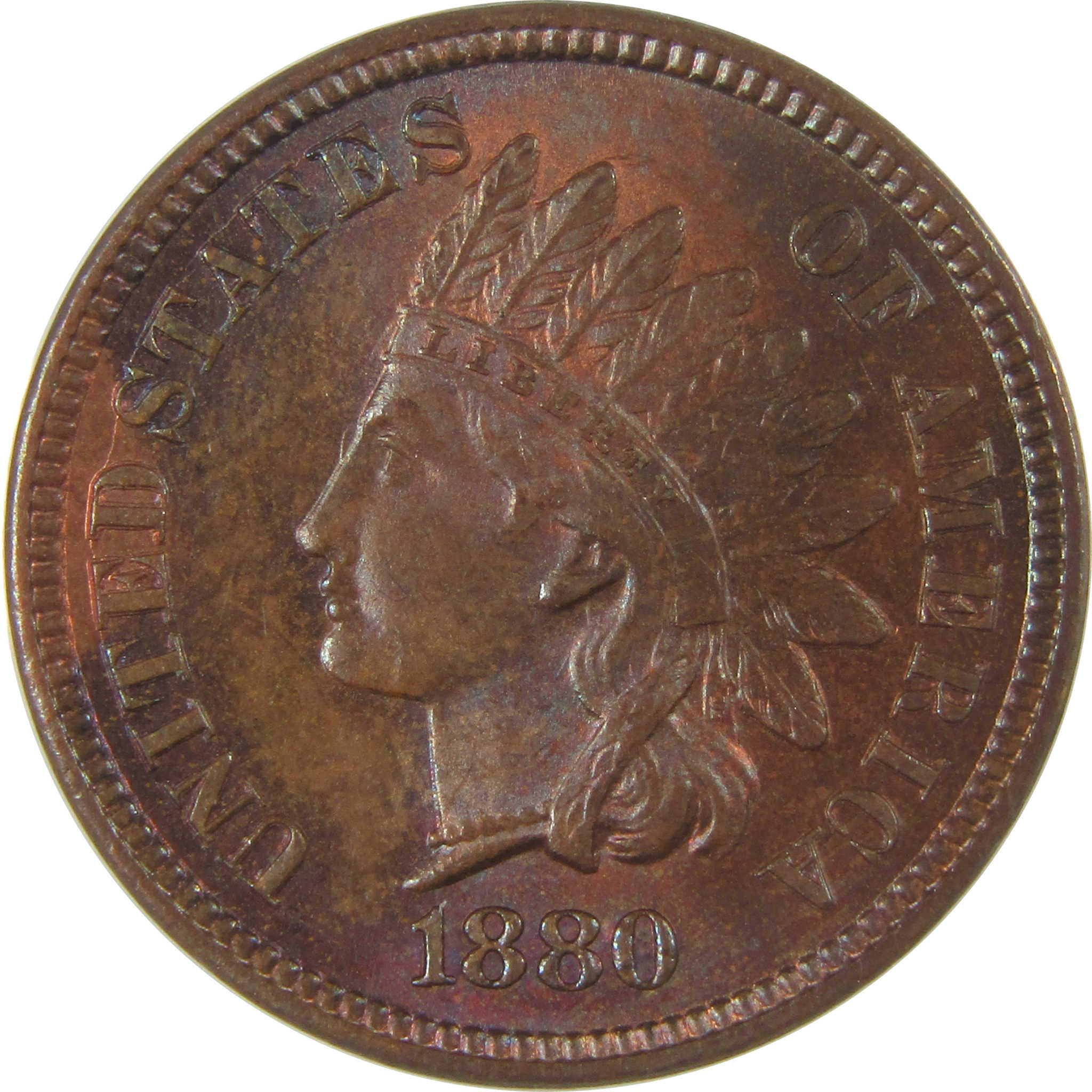 1880 Indian Head Cent MS 63 RB ANACS Penny Uncirculated SKU:I23000