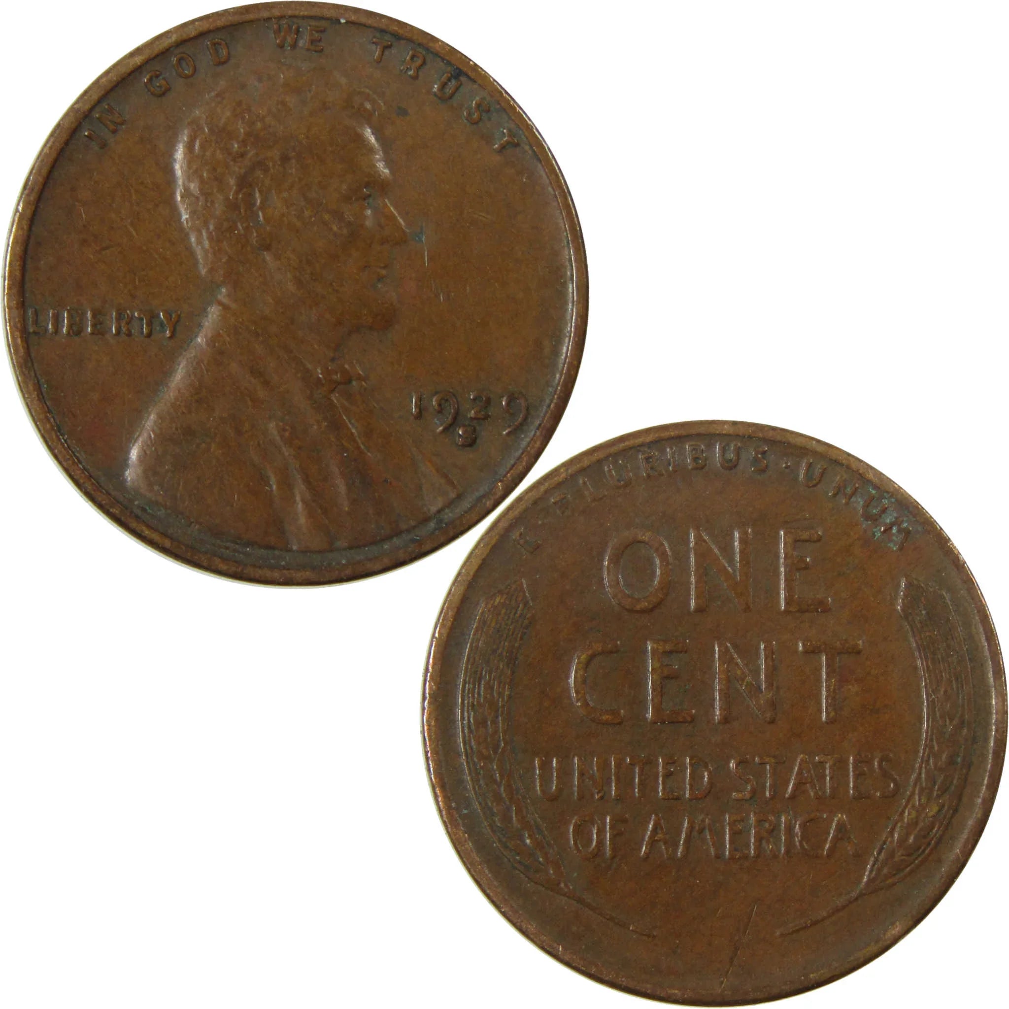 1929 S Lincoln Wheat Cent VF Very Fine Penny 1c Coin SKU:I27206