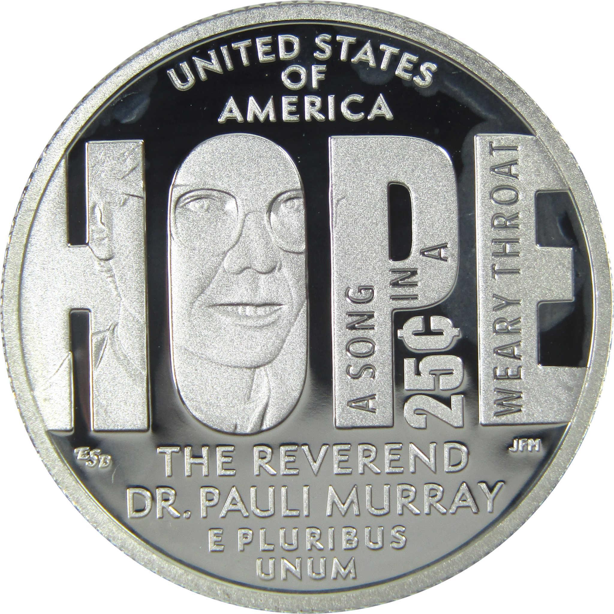 2024 S Pauli Murray American Women Quarter .999 Silver 25c Proof Coin